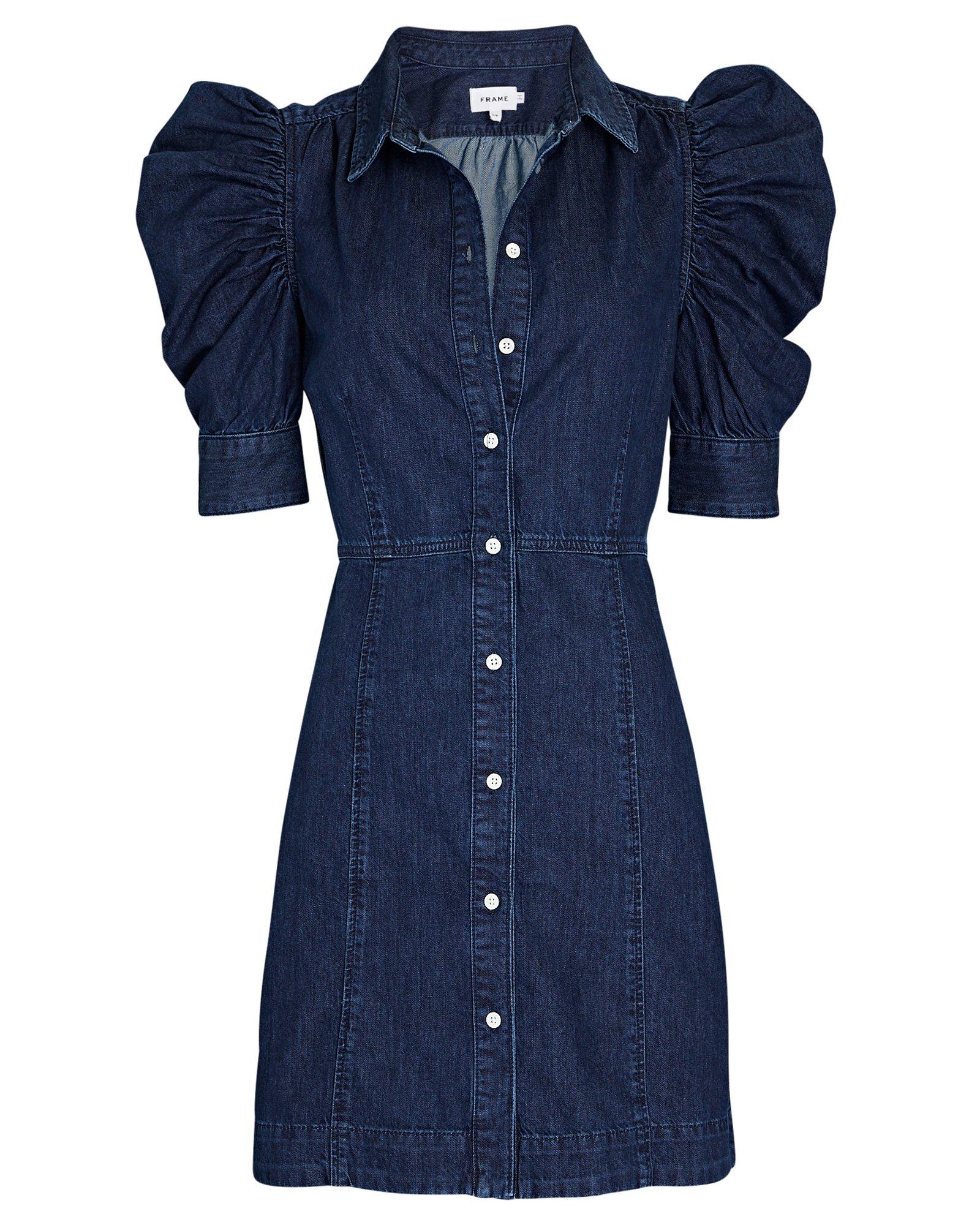 FRAME Gillian Denim Puff Sleeve Mini 