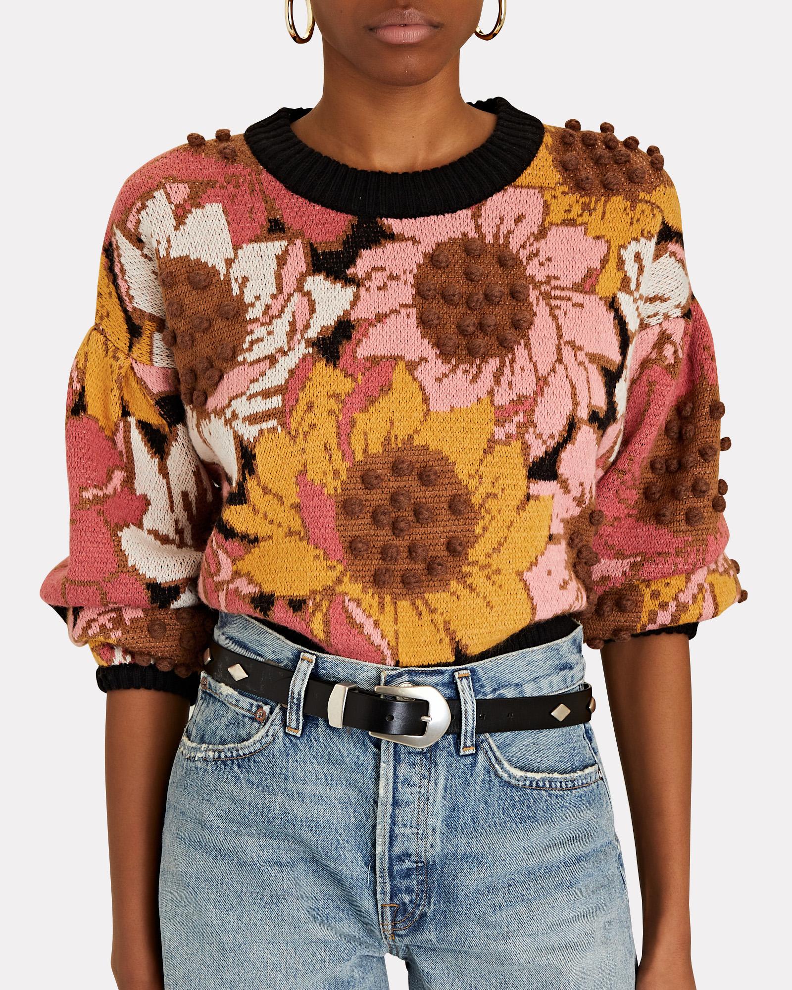 colorful pom pom sweater