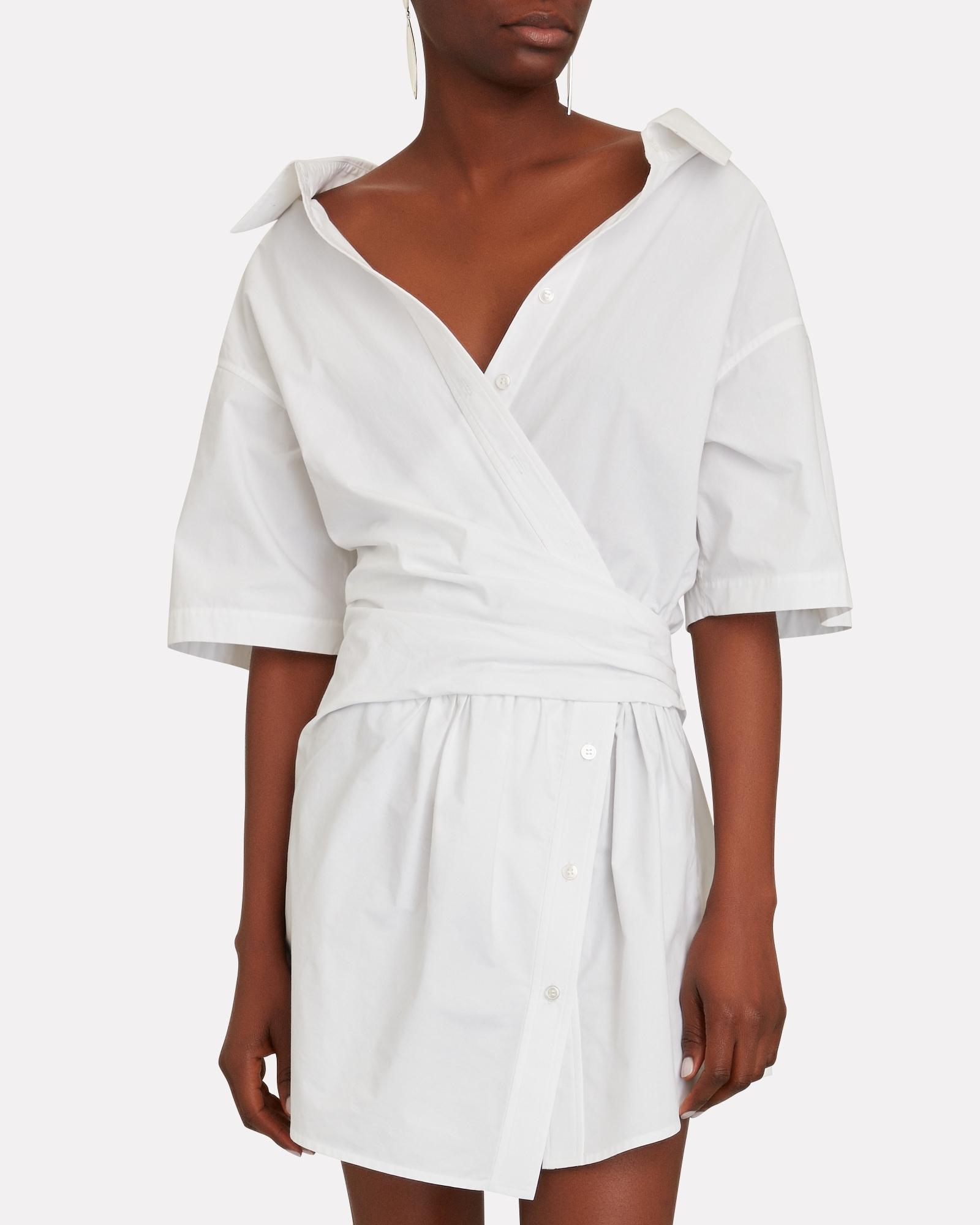 alexander wang gathered mini shirt dress