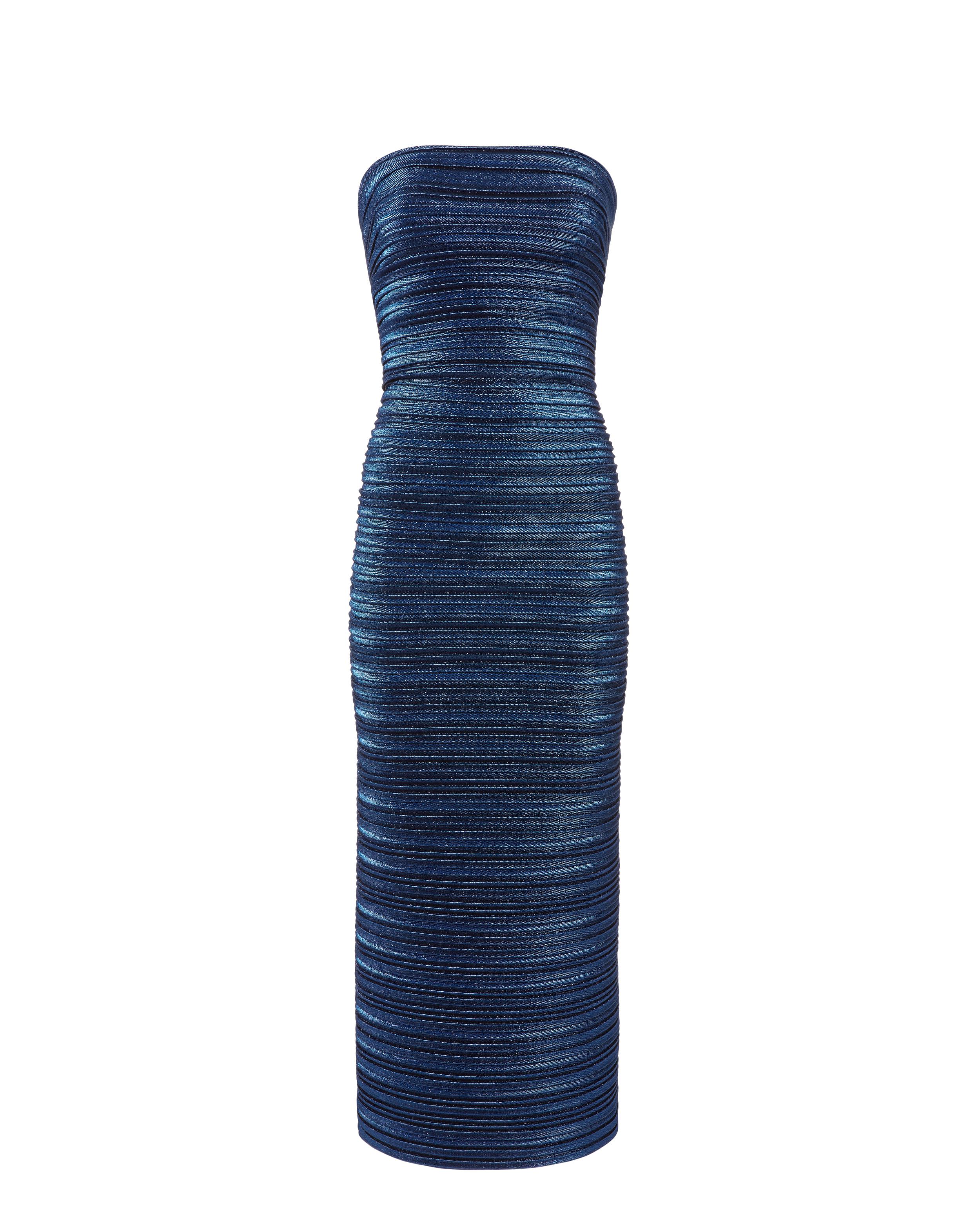 mugler blue dress