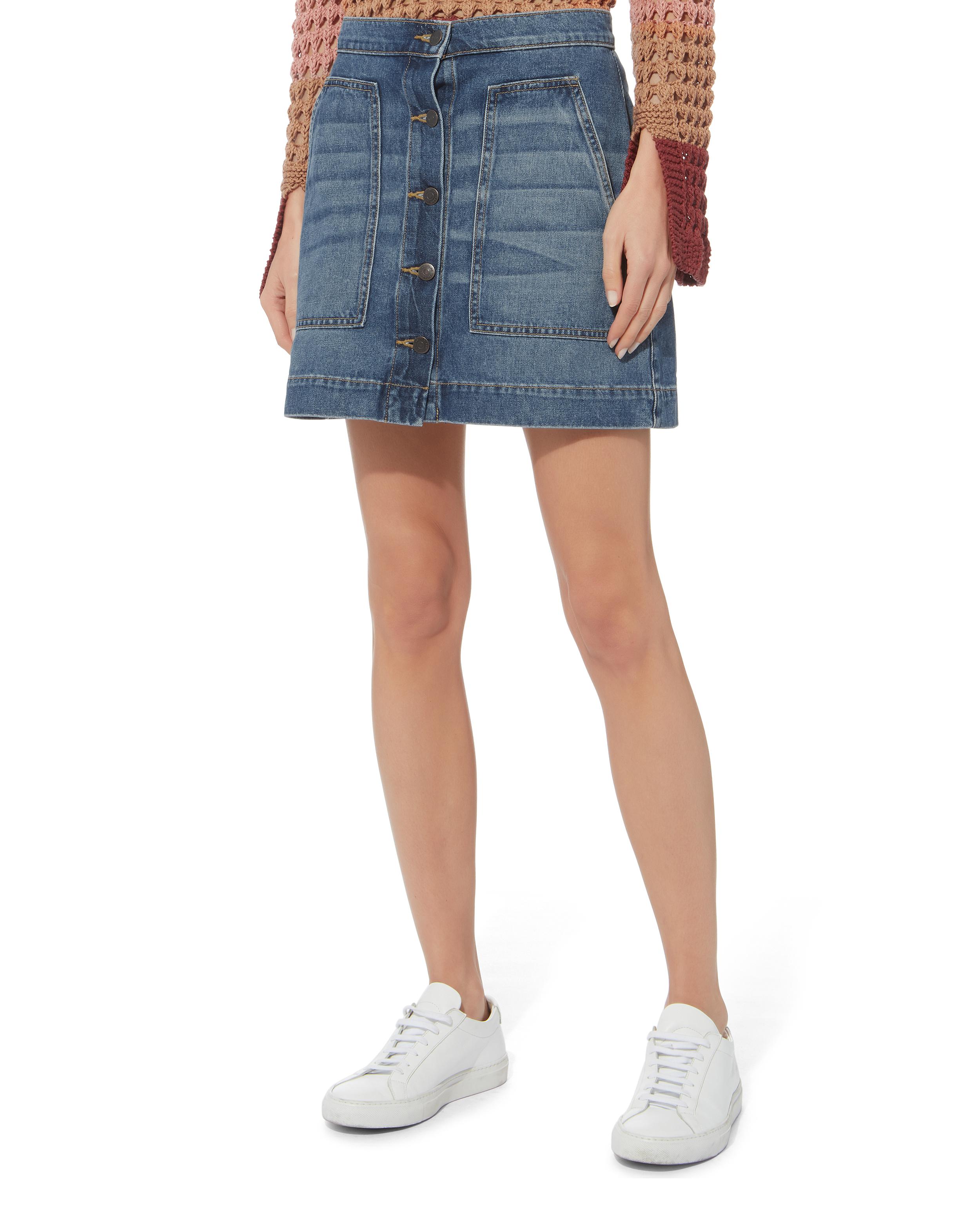 veronica beard denim skirt