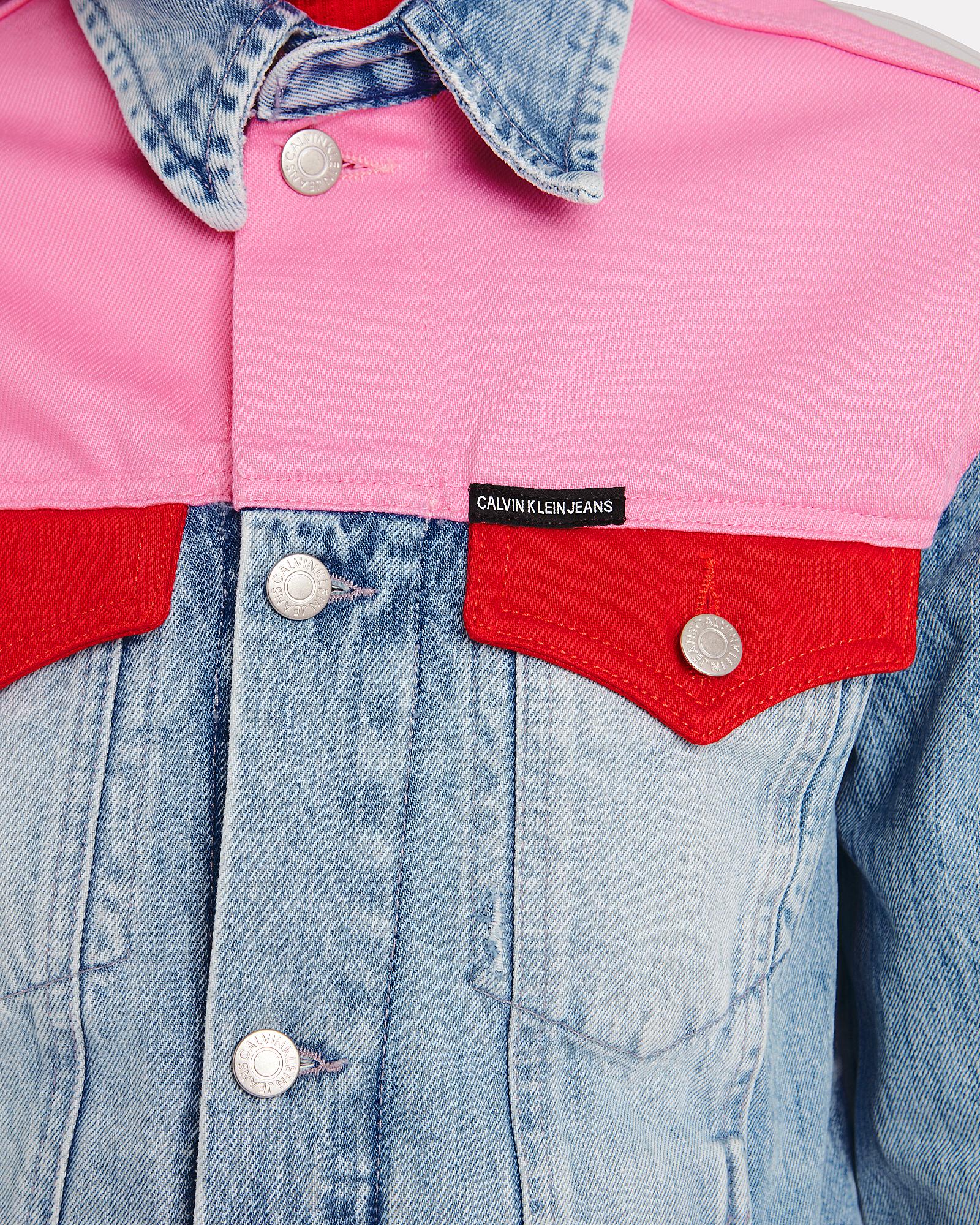 calvin klein color block denim jacket