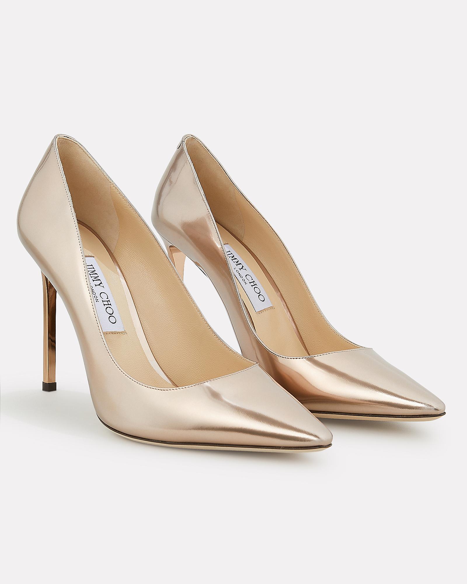 Jimmy Choo Leather Romy Rose Gold Pumps - Lyst