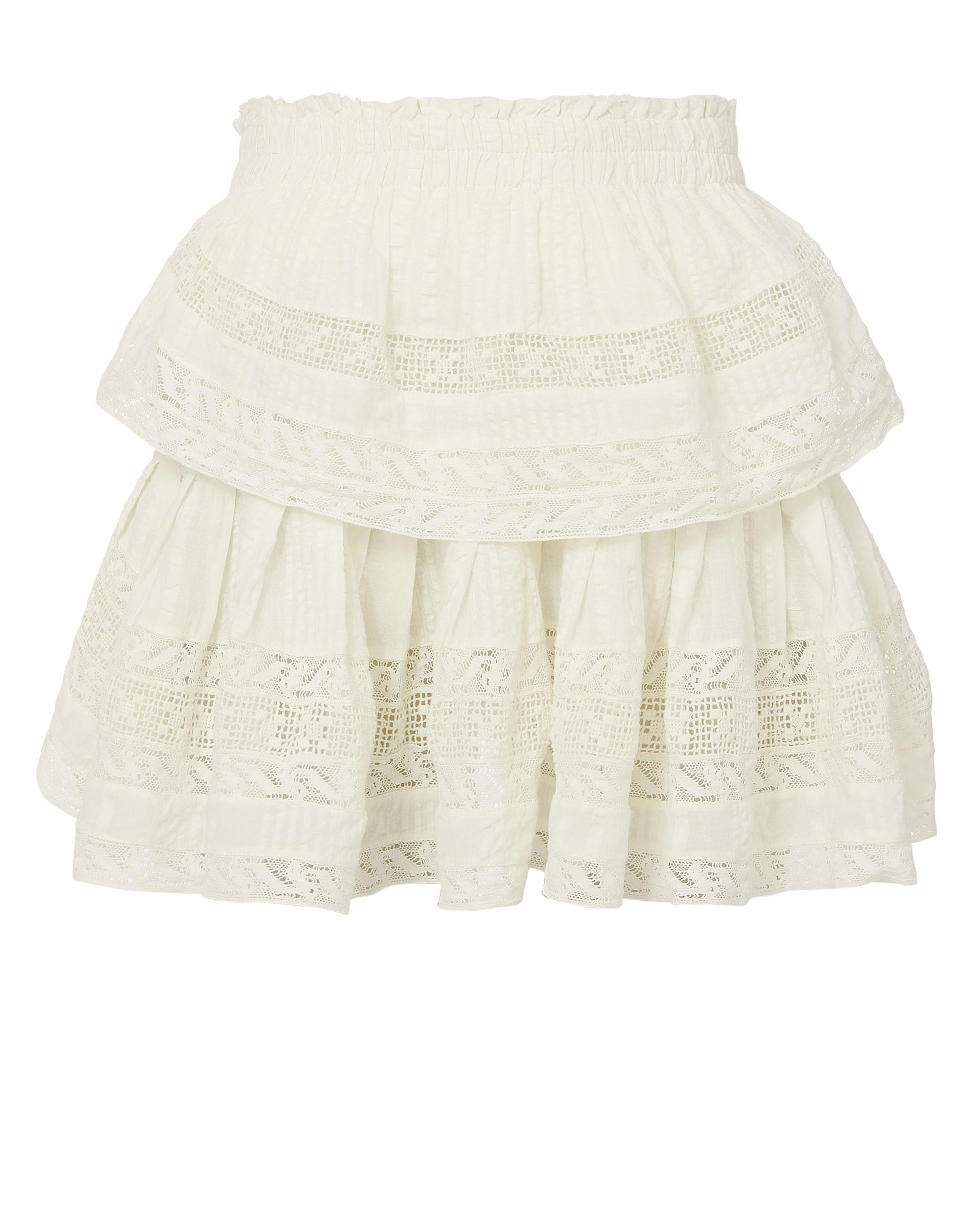LoveShackFancy Ruffle Mini Skirt in White - Lyst