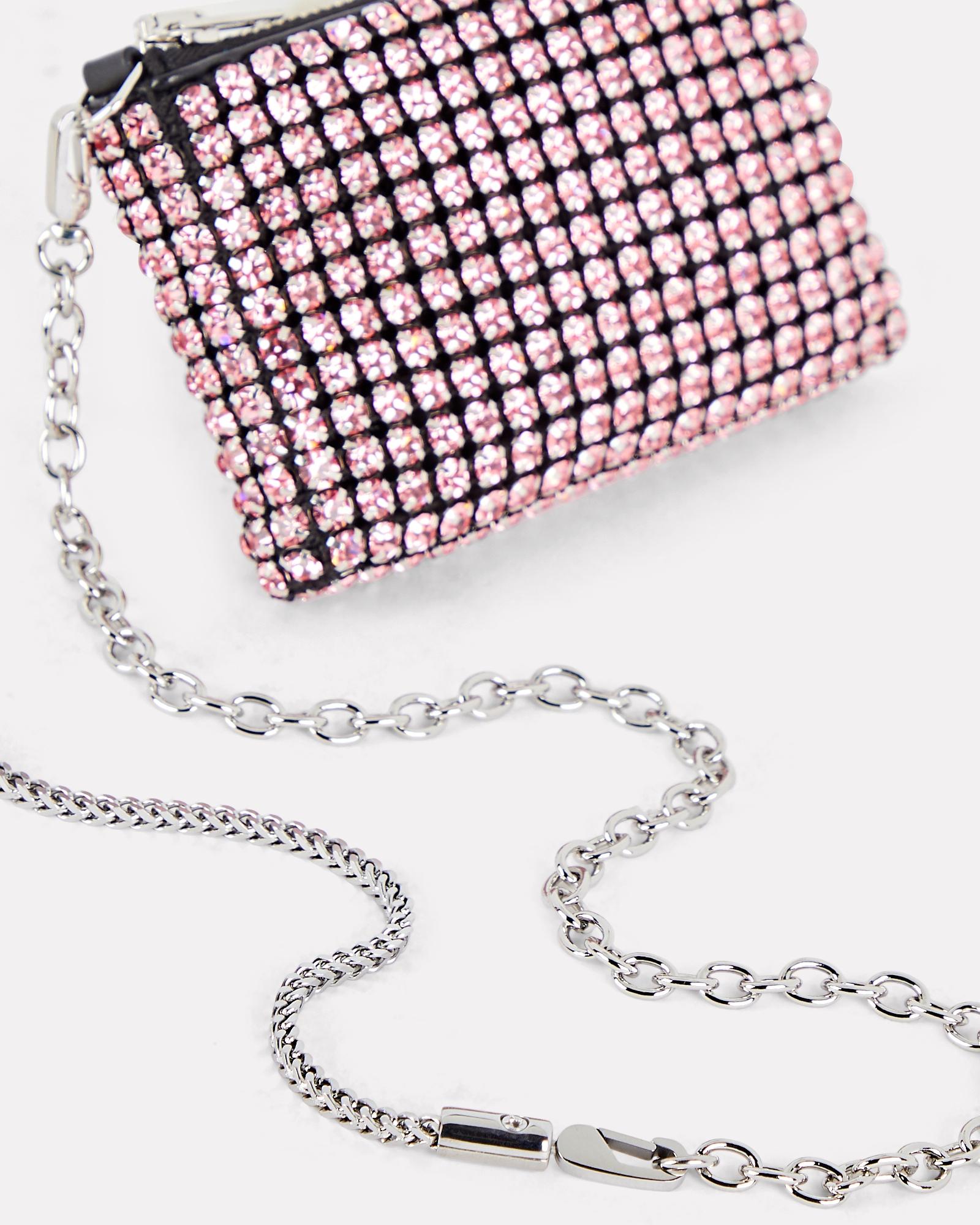 Alexander Wang Heiress Nano Rhinestone Pouch in Pink Lyst