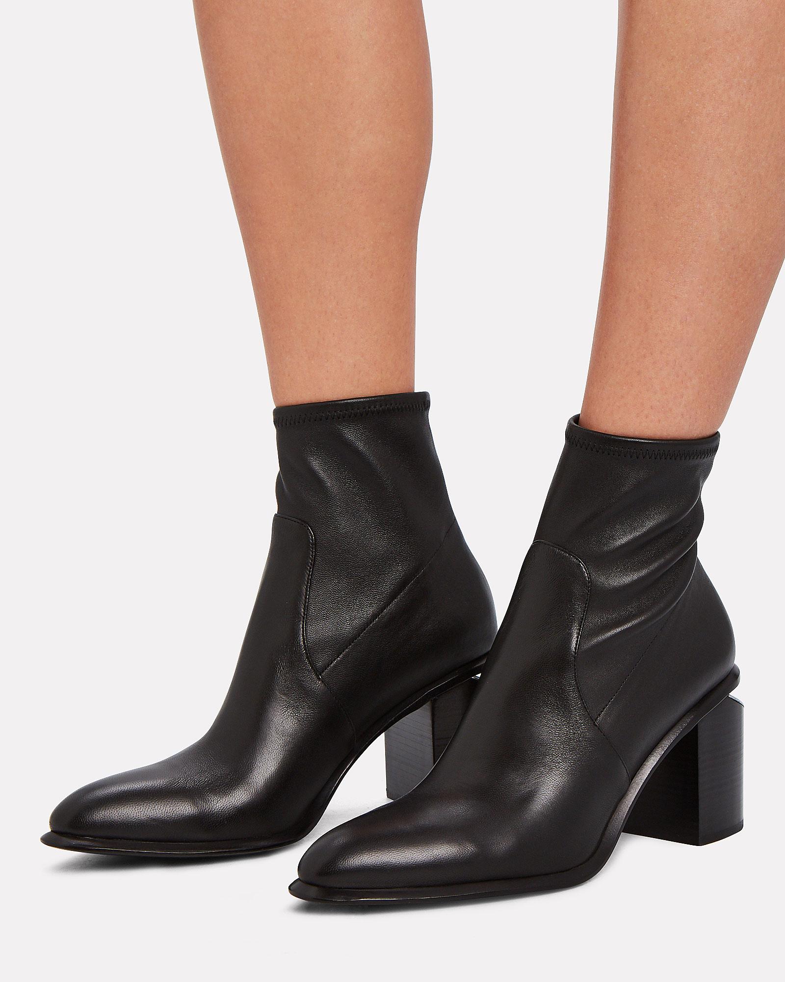 Alexander Wang Anna Stretch Leather Booties in Black - Lyst