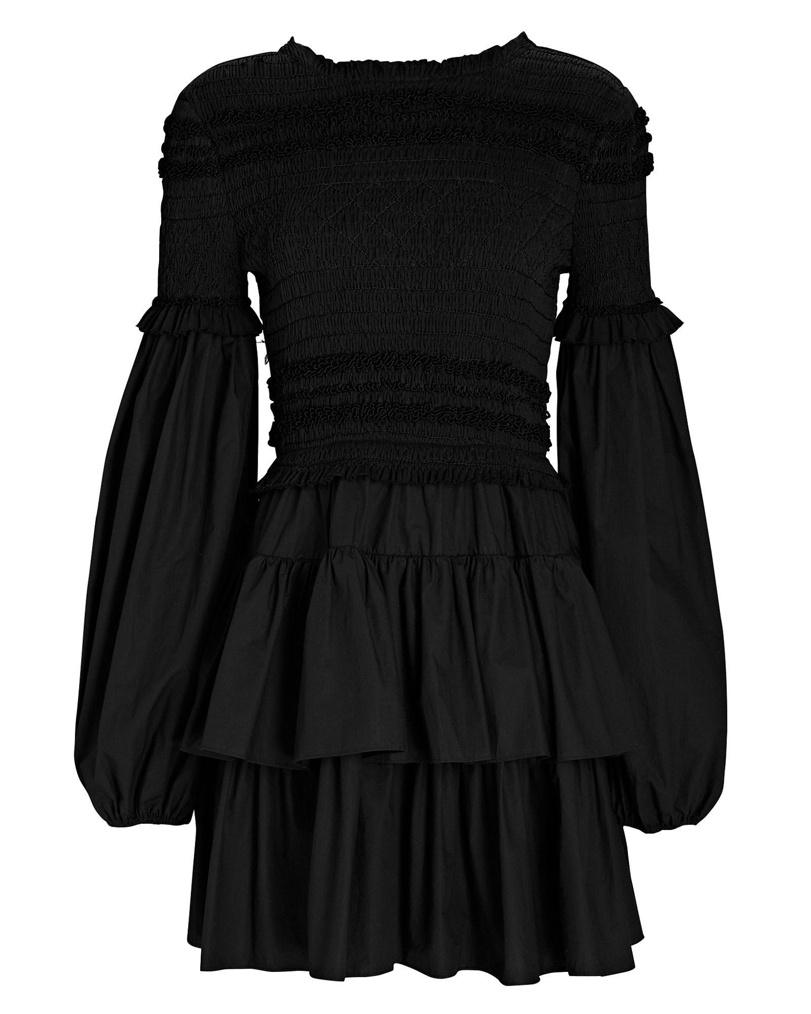 Ulla Johnson Nadia Puff Sleeve Mini Dress in Black | Lyst