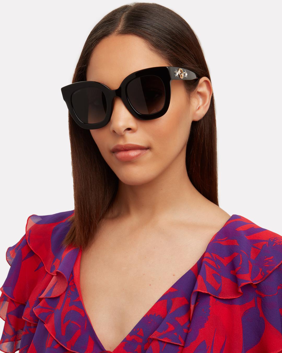 gucci cat eye acetate sunglasses with stars