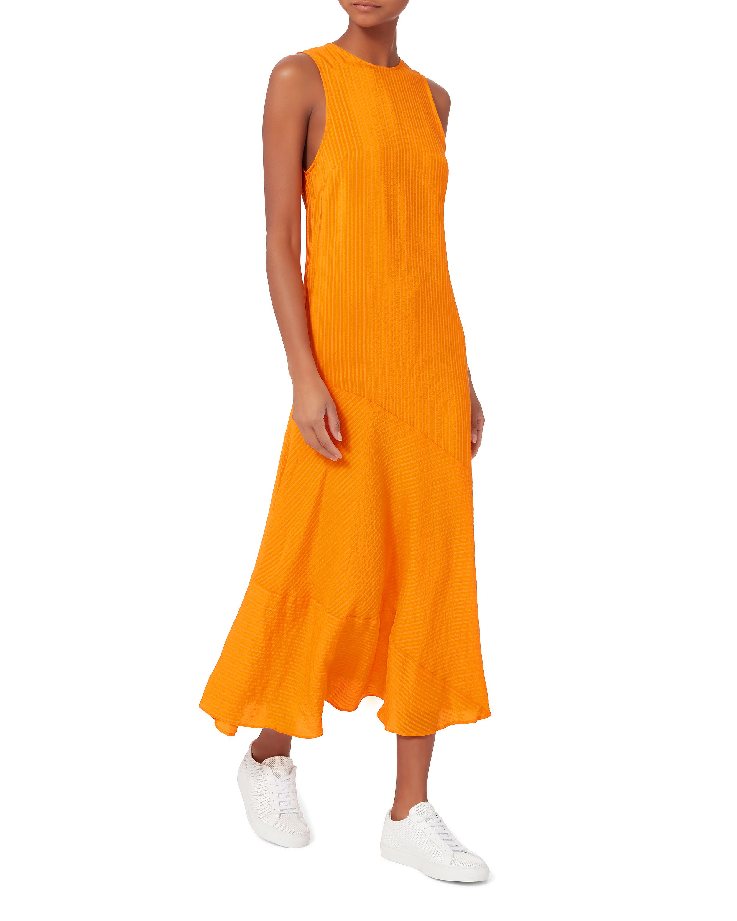 ganni orange dress