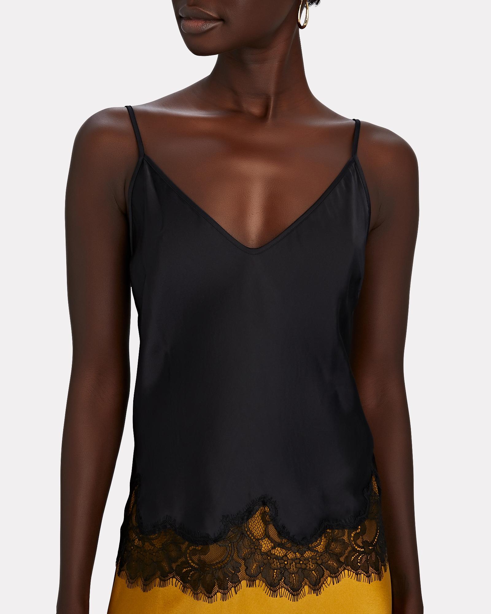 L'Agence Dayna Satin Lace-trimmed Camisole in Black