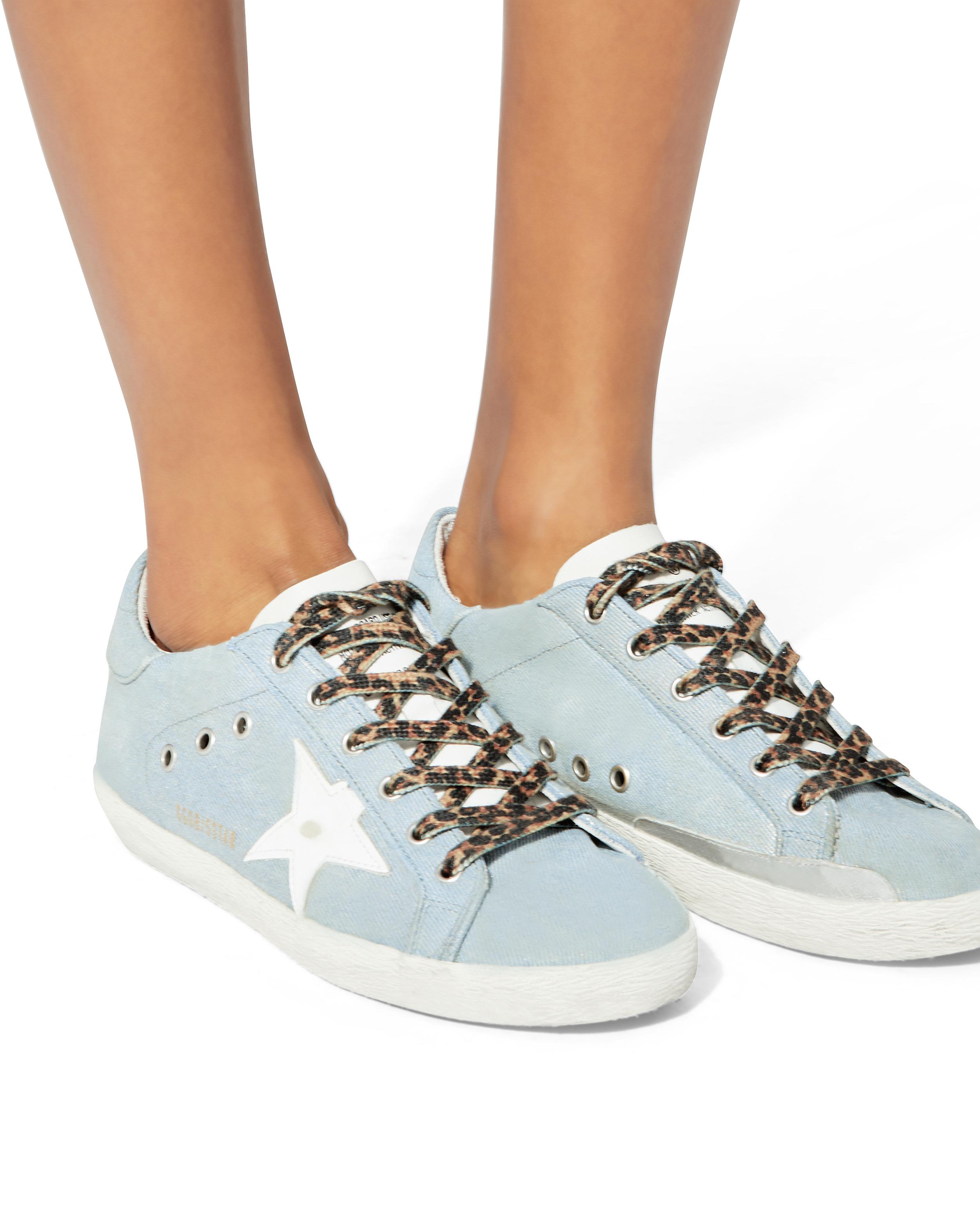 Golden Goose Superstar Blue Denim Low-top Sneakers | Lyst