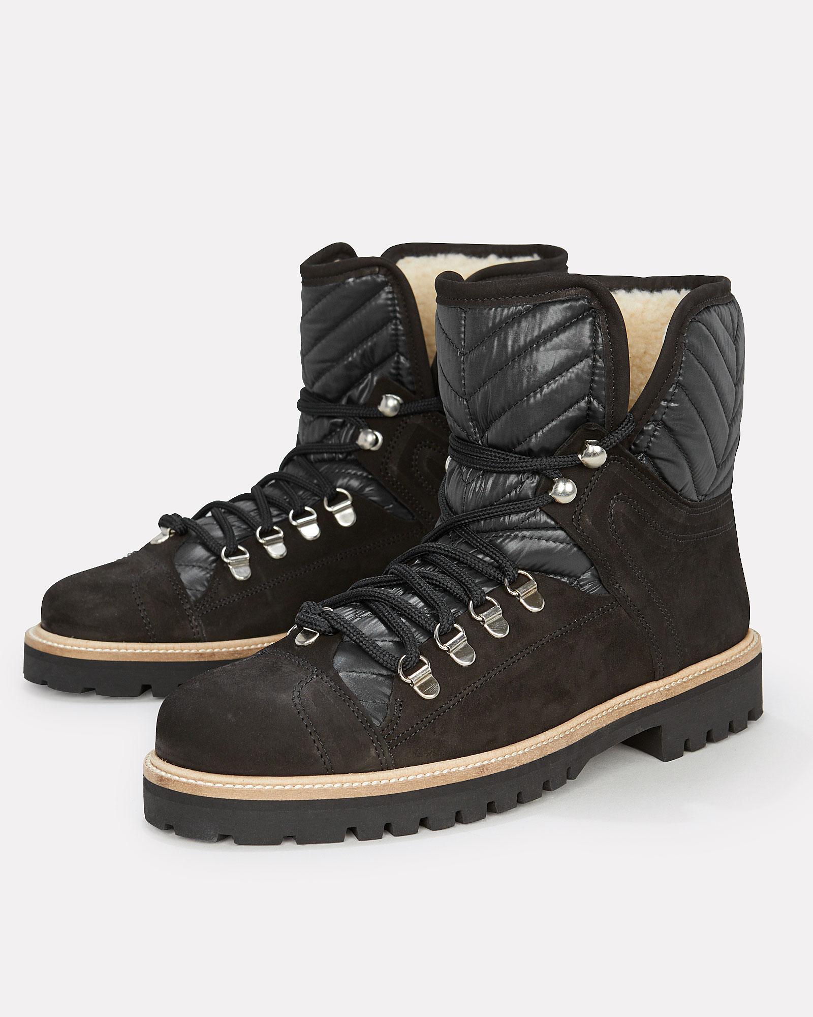 Ganni Winter Hiking Shearling Boots in Black - Lyst