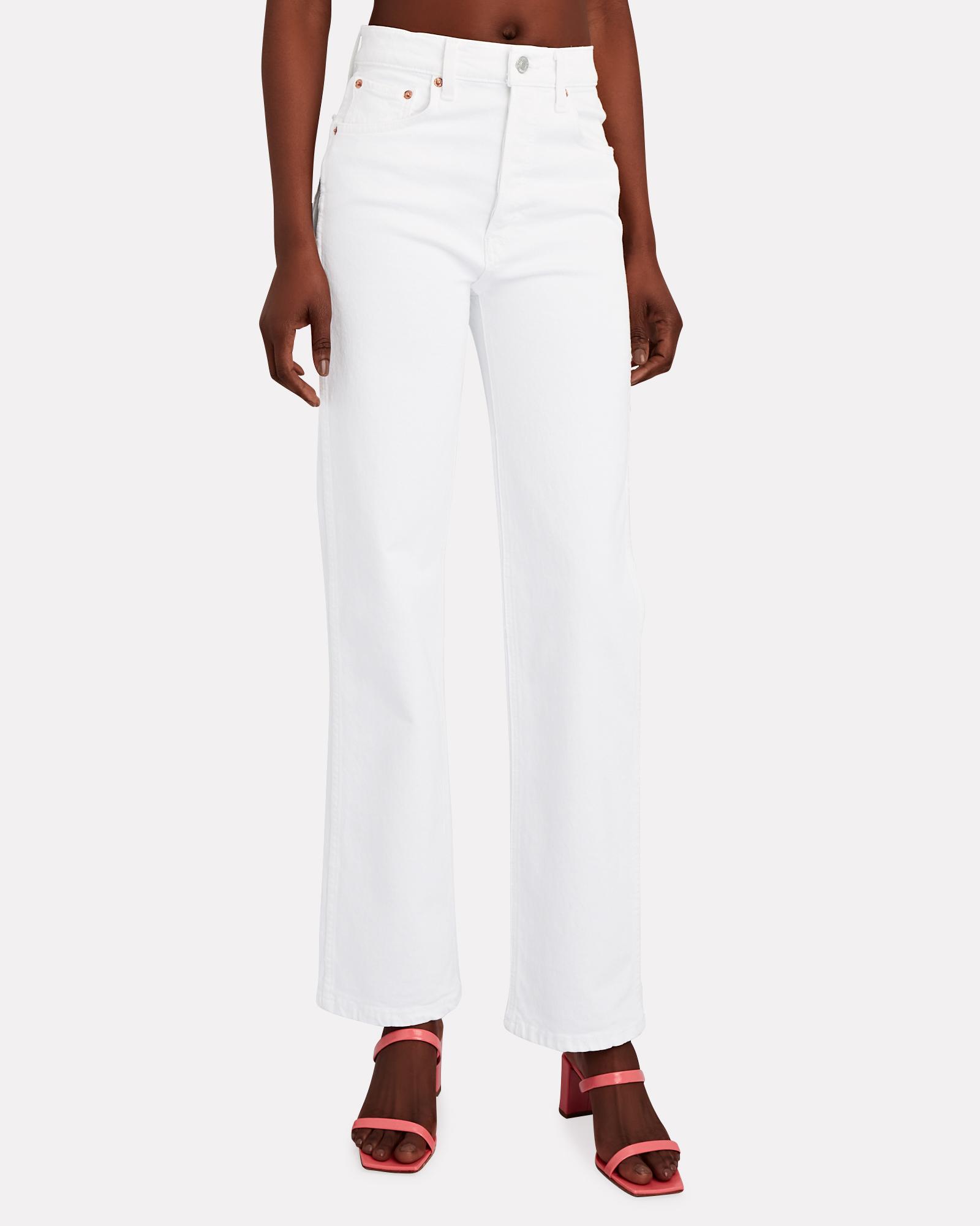 RE/DONE 90s High-rise Loose Straight-leg Jeans in White | Lyst