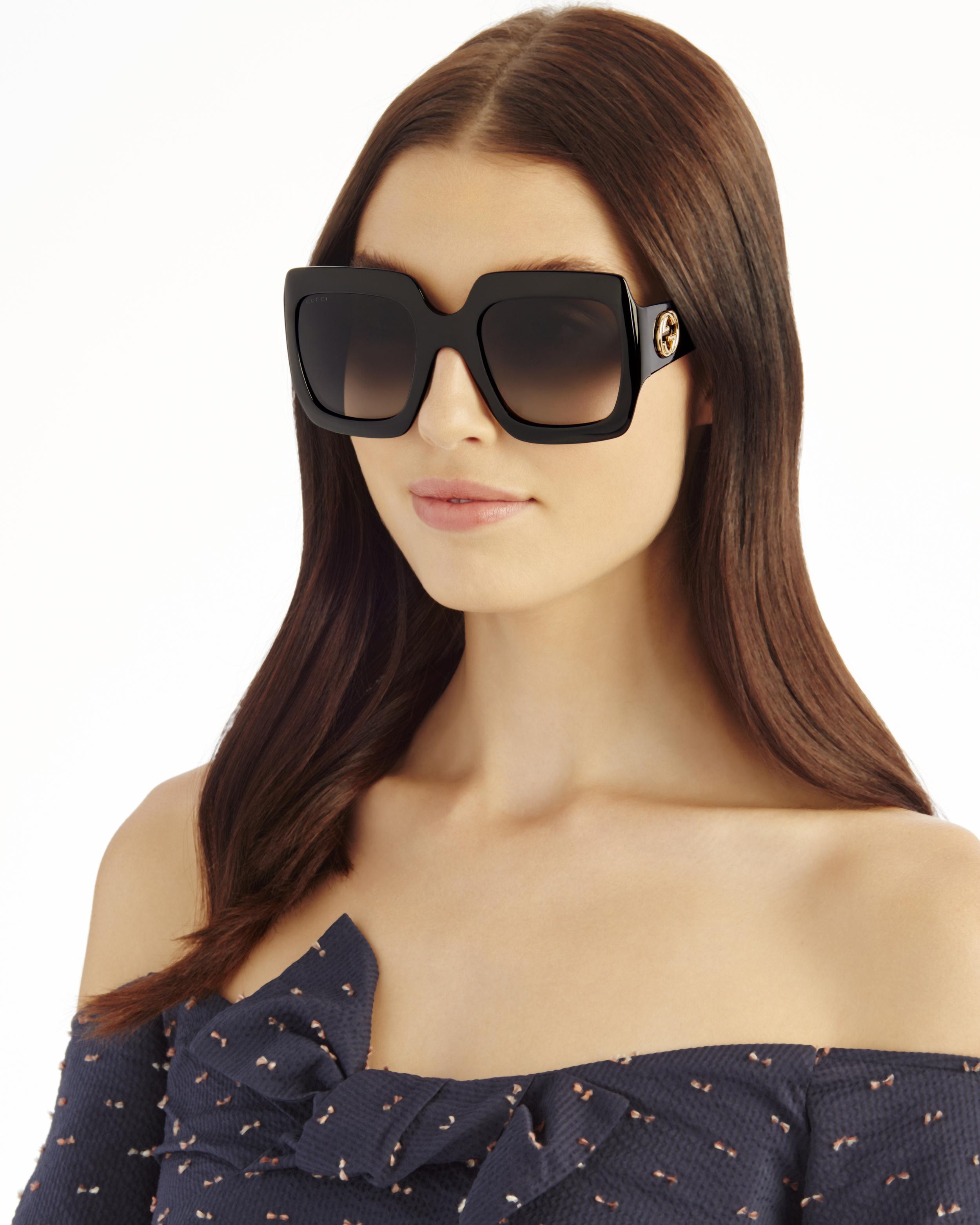 gucci black square sunglasses