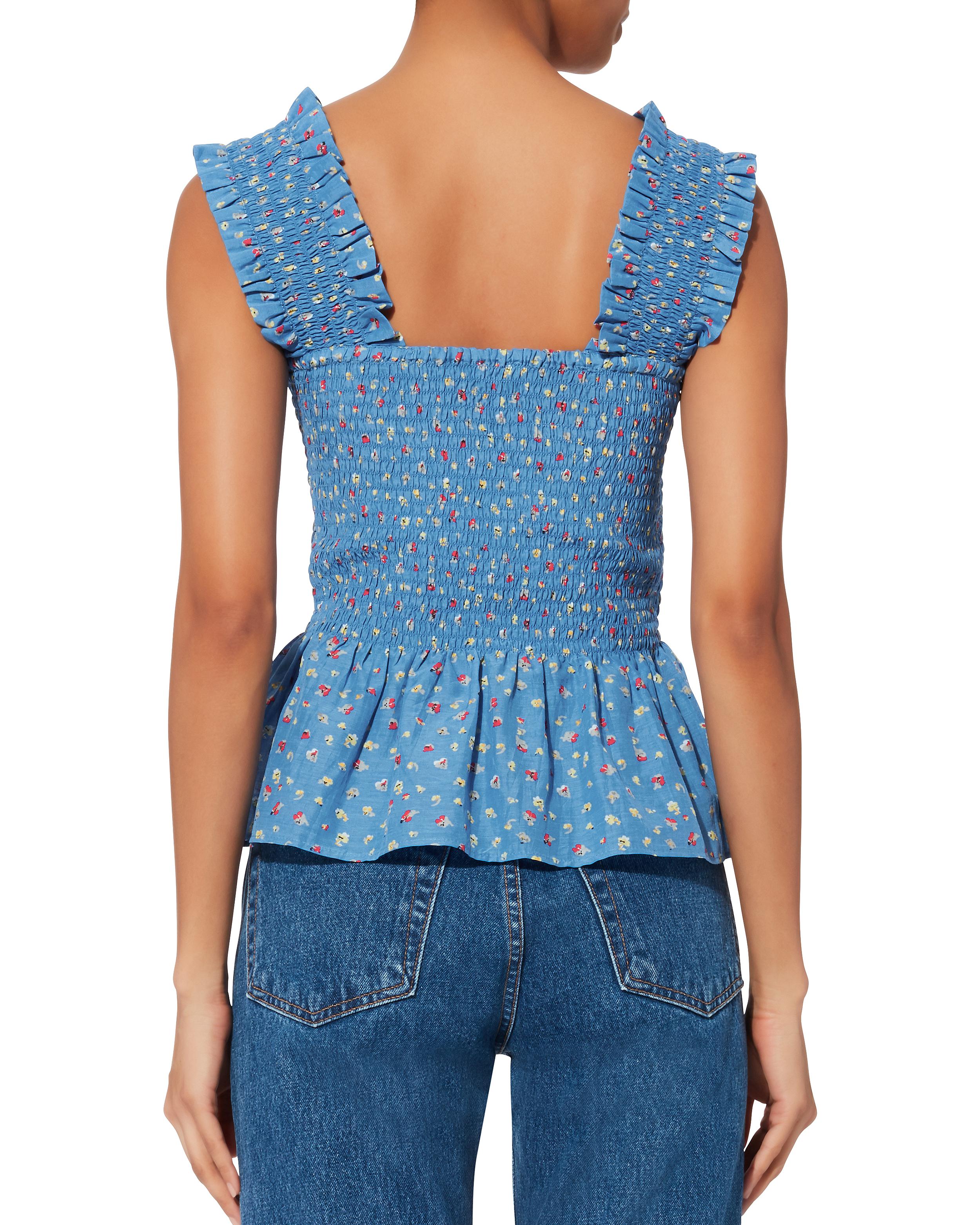 ganni smocked top