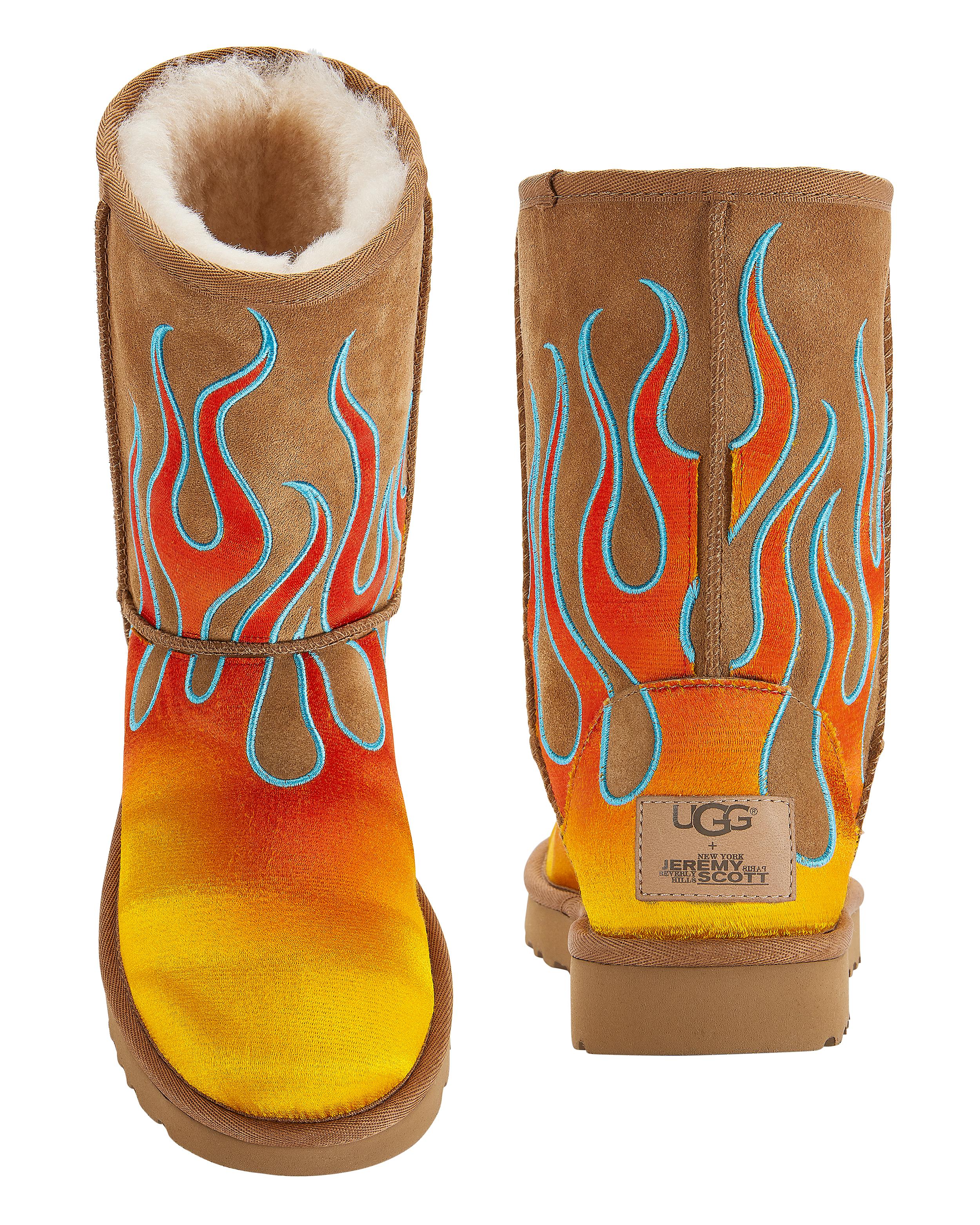 uggs with flames