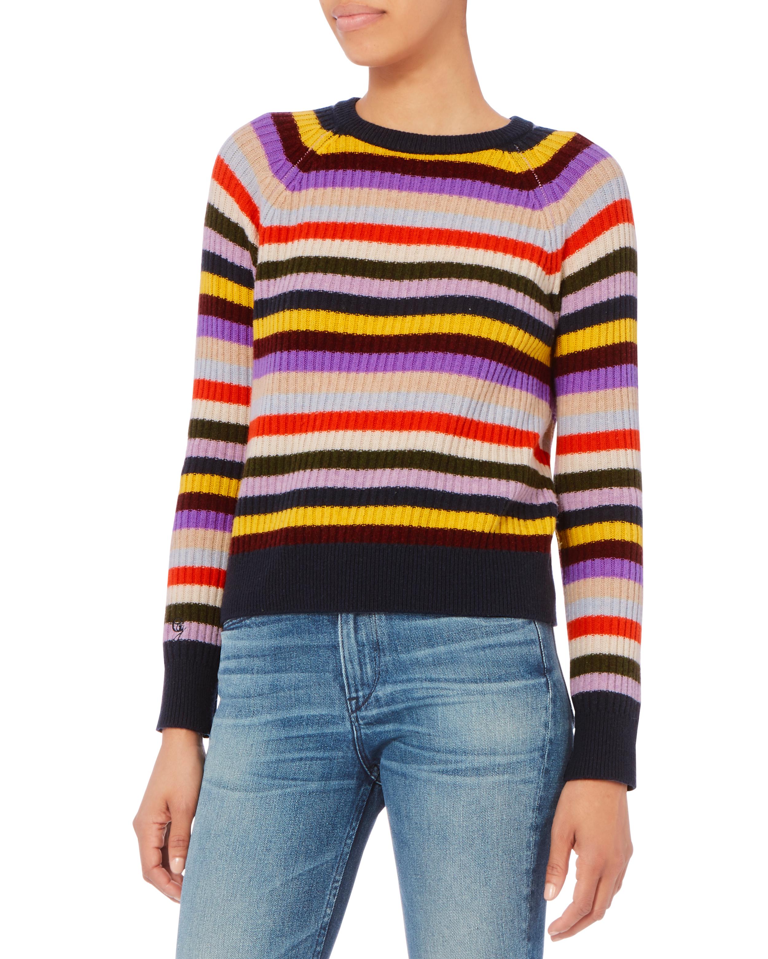 Ganni Wool Mercer Stripe Sweater Pattern (Blue) -