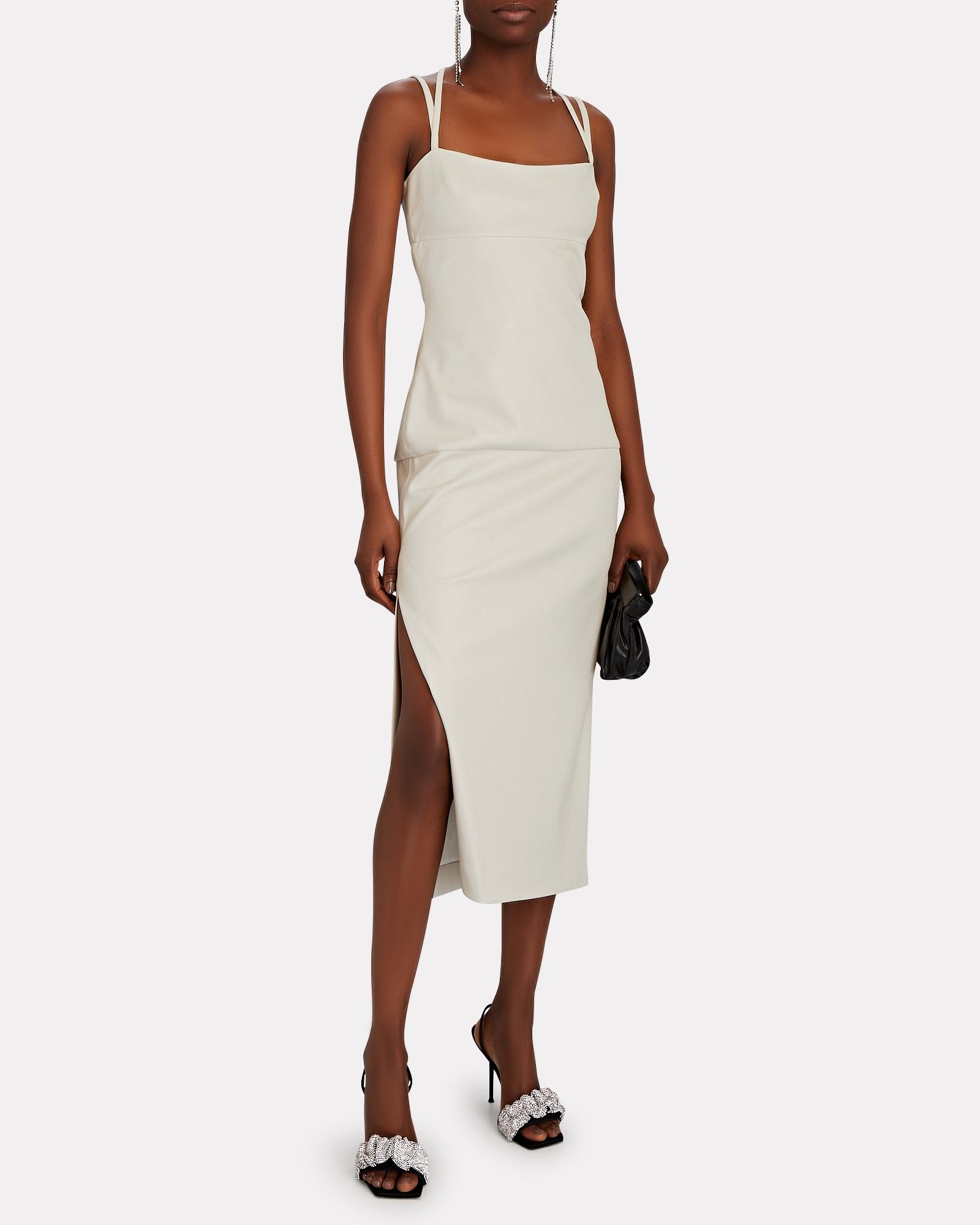 Alexis Jacqueline Vegan Leather Midi Dress in Ivory (White) - Lyst