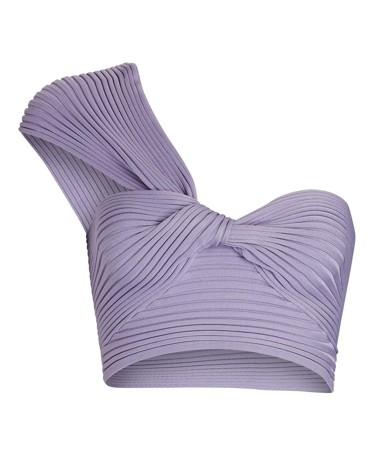 Jonathan Simkhai Adira One-shoulder Rib Knit Crop Top in Purple | Lyst