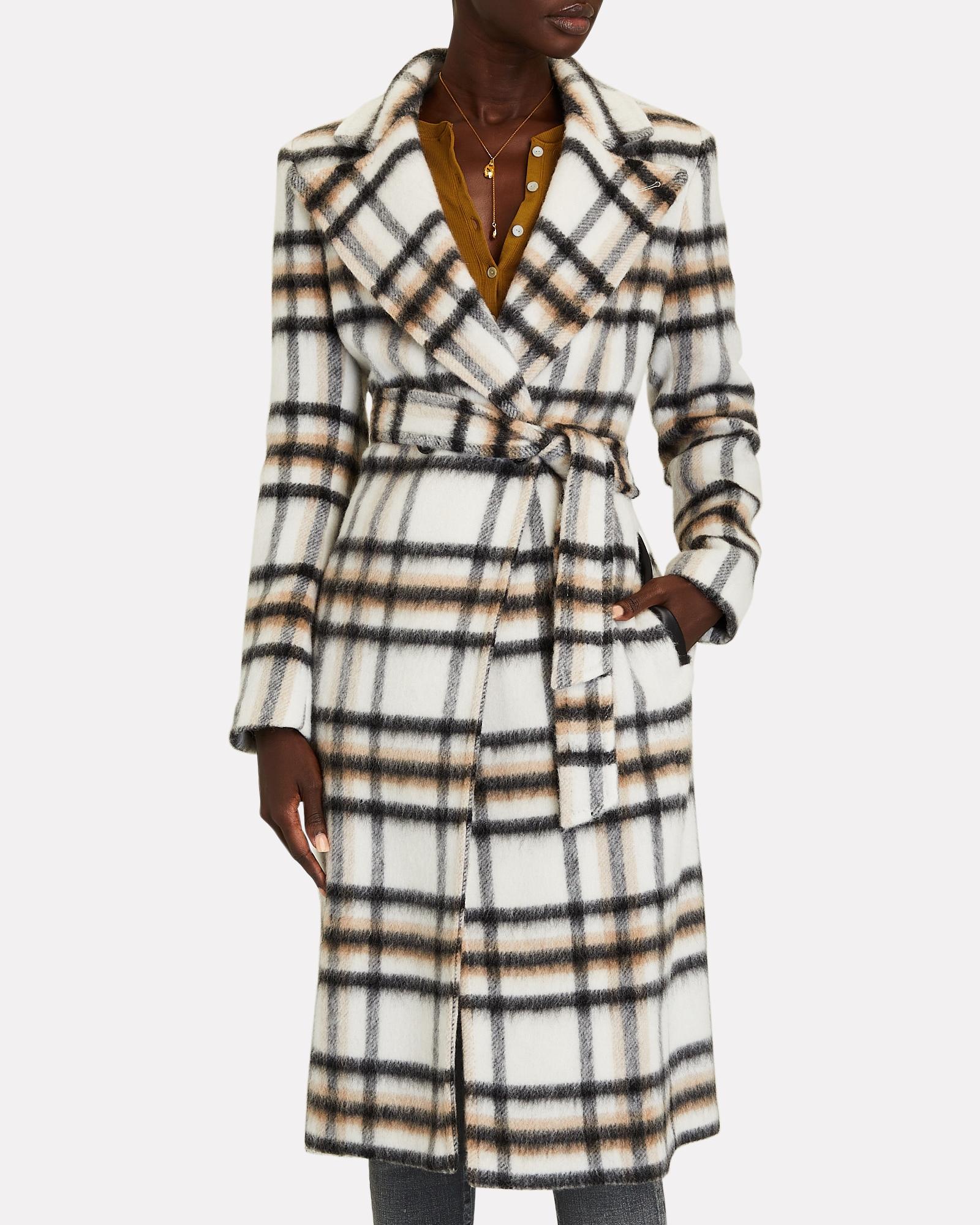 checkered wool coat