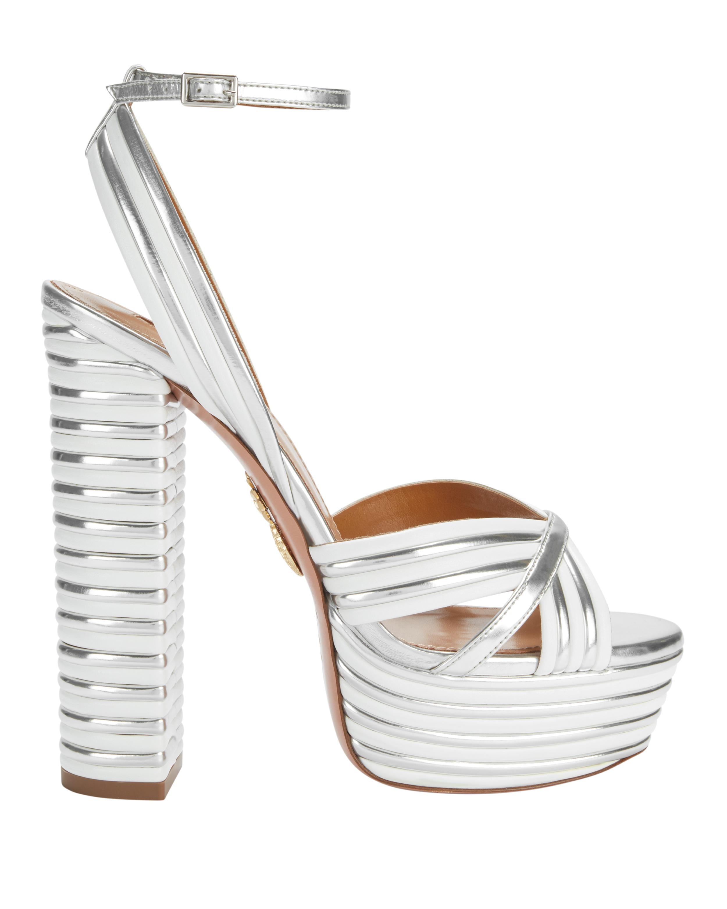 Aquazzura silver platform Clearance