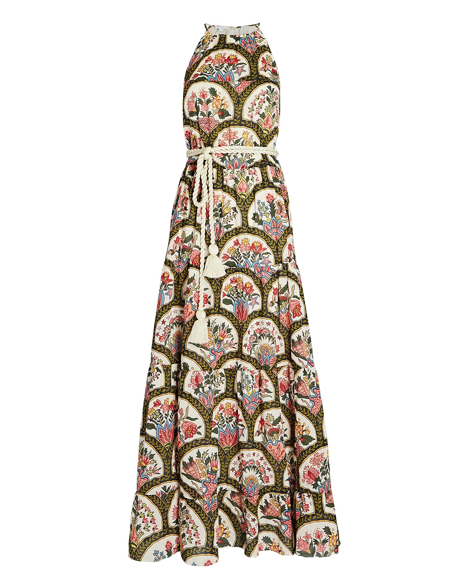 RHODE Julia Belted Floral Cotton Maxi Dress | Lyst