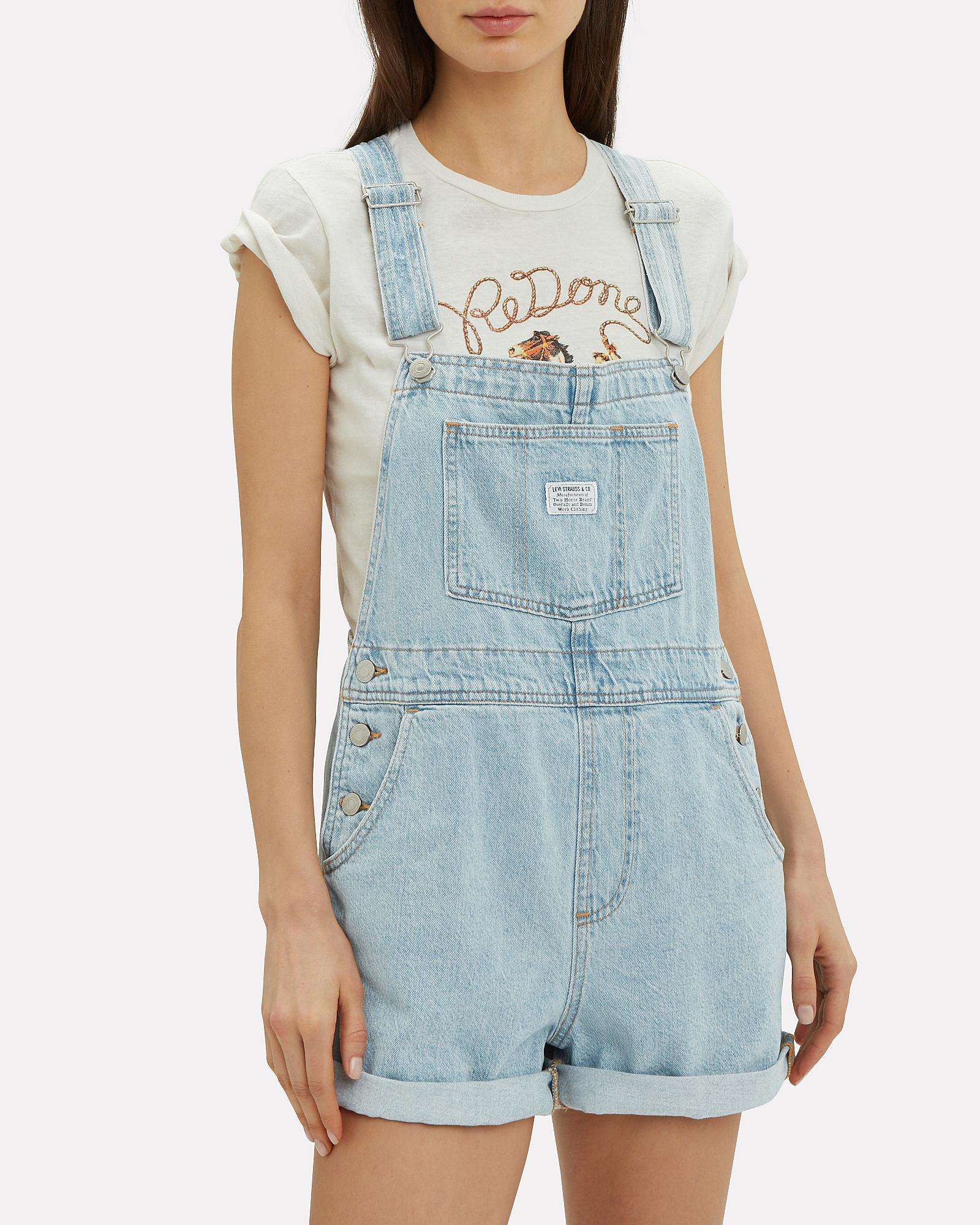 levi denim short overalls