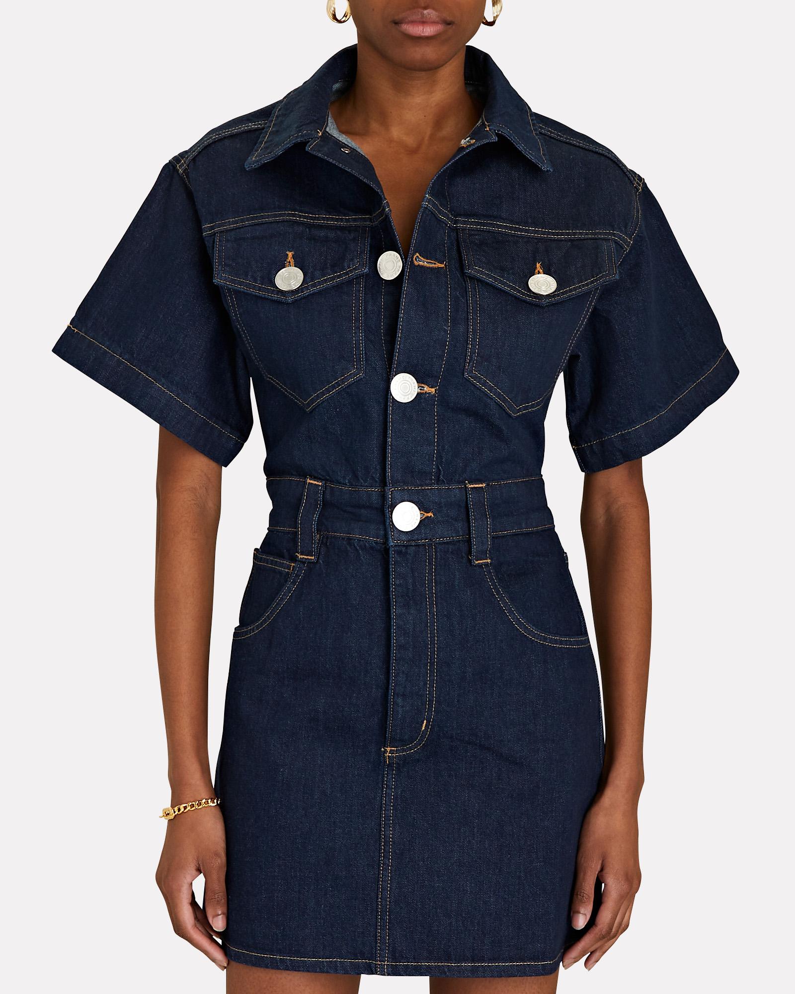 FRAME Oversized Button Detail Denim 