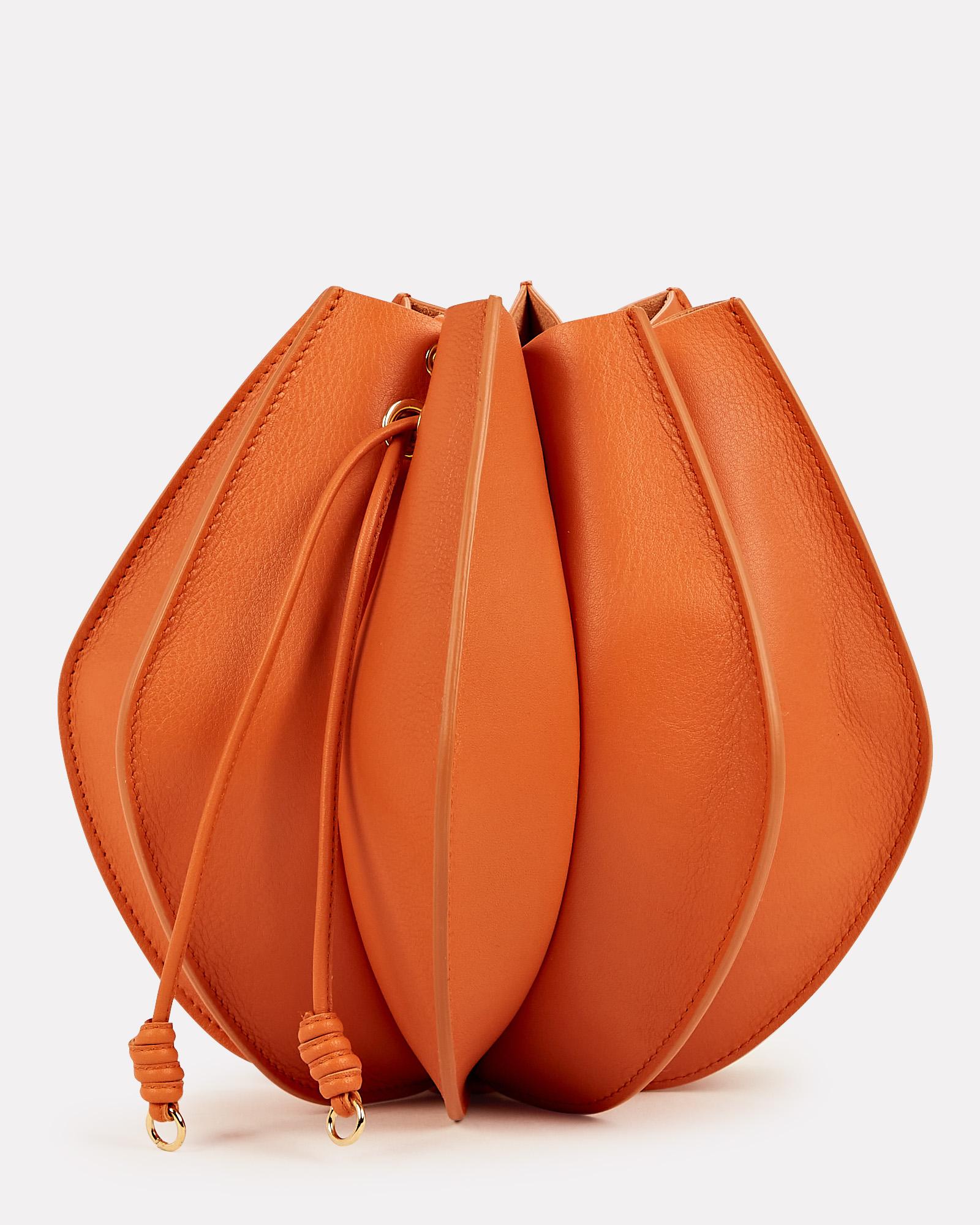 Ulla Johnson Lotus Flower Leather Pochette Bucket Bag in Orange | Lyst