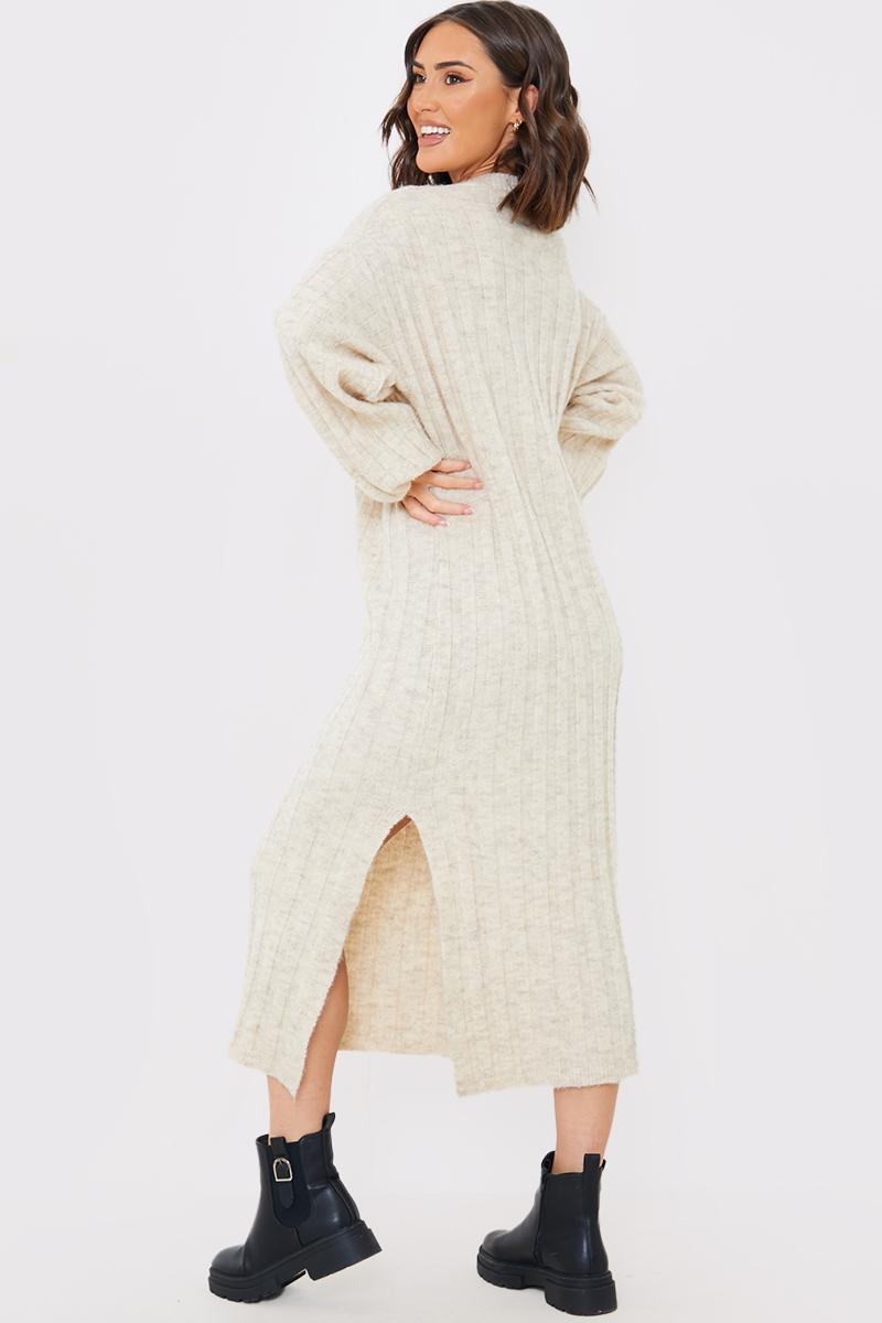 Georgia Kousoulou Oversized Rib Knit Midaxi Jumper Dress in Grey Lyst UK