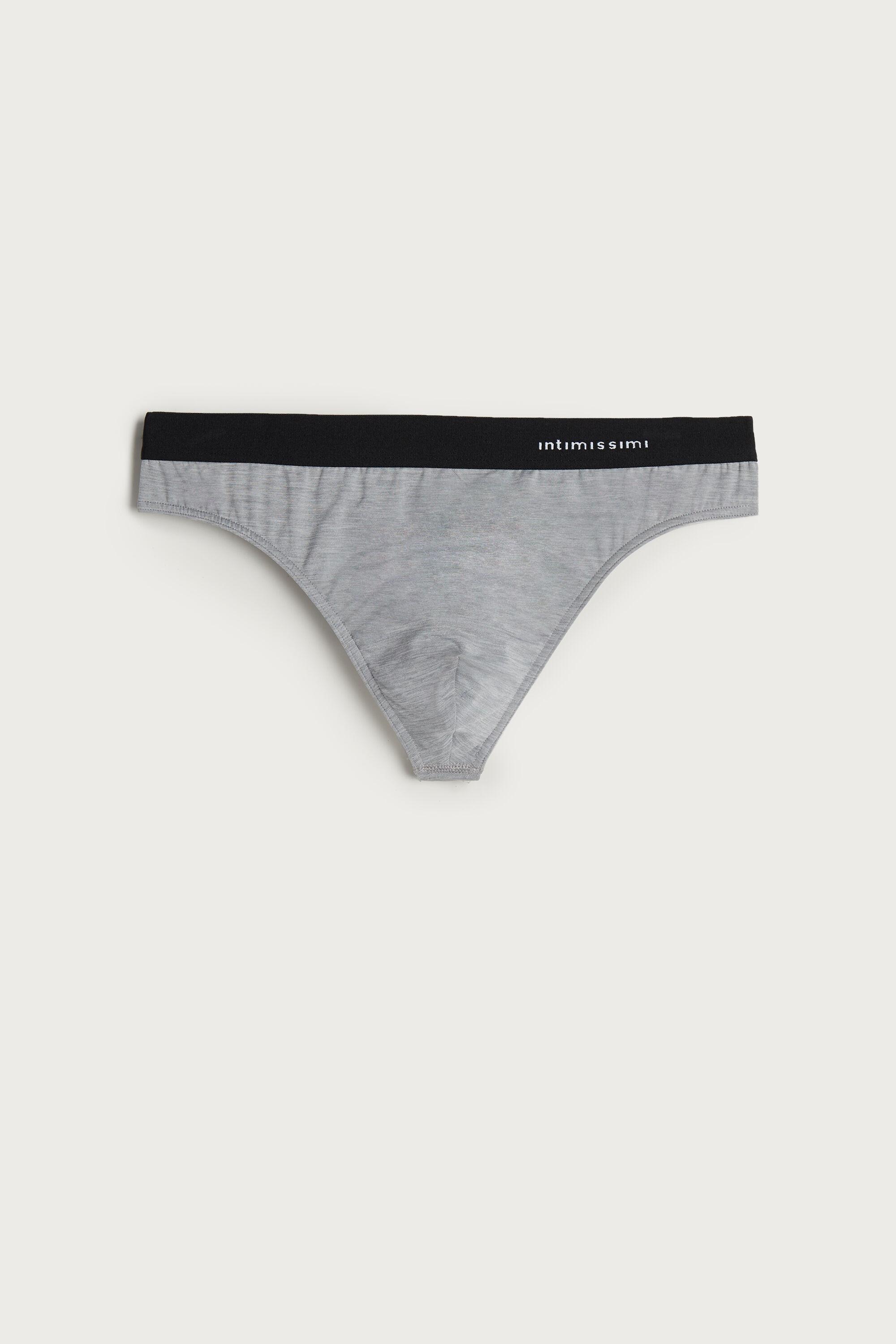 Intimissimi Logo Detailed Microfiber Thong in Gray for Men | Lyst