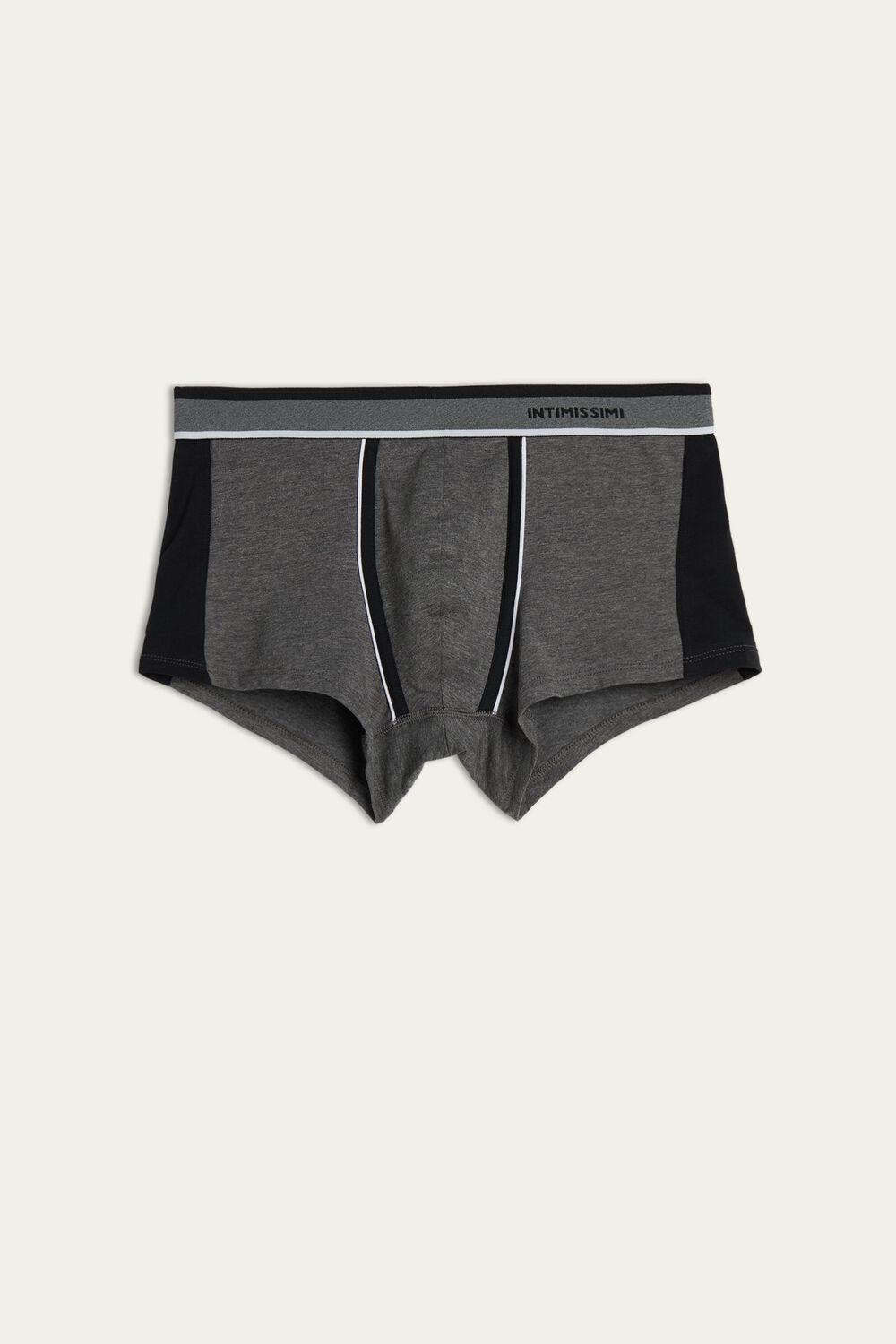 Intimissimi Two-tone Boxers In Stretch Supima® Cotton in Gray for Men ...