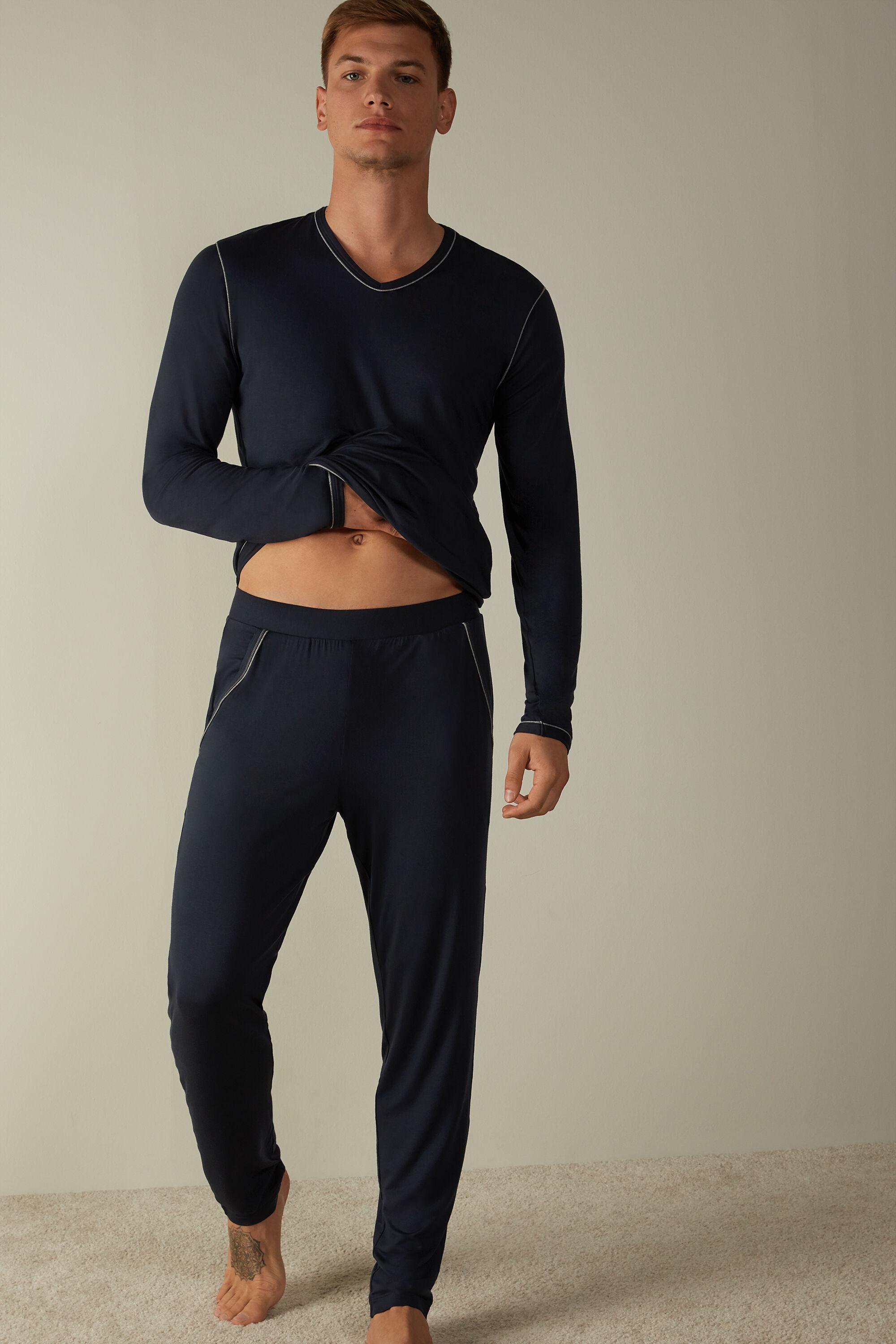 Intimissimi Micromodal Pajamas in Midnight Blue (Blue) for Men - Lyst