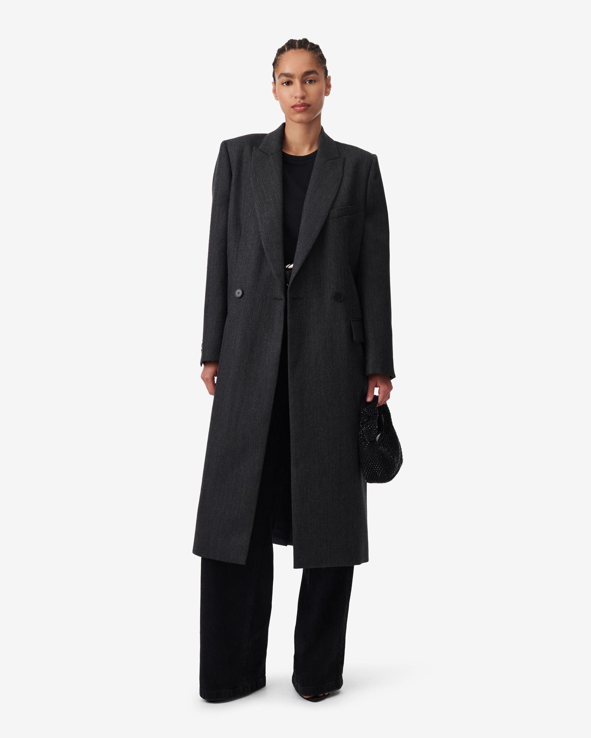 MANTEAU LONG EN LAINE MARINIA IRO en coloris Bleu Lyst