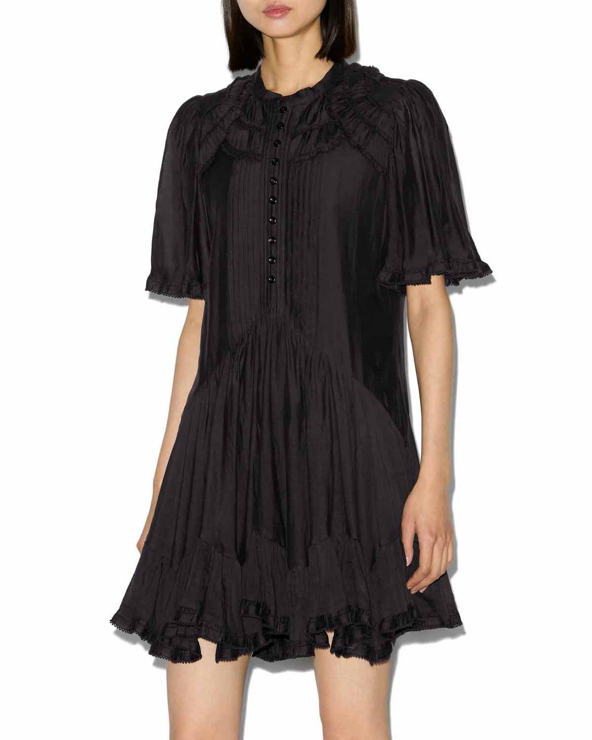 ワンピース Isabel Marant Etoile White Cotton Blend Celyana Dress Isma flared cotton-blend minidress in white - Marant Etoile