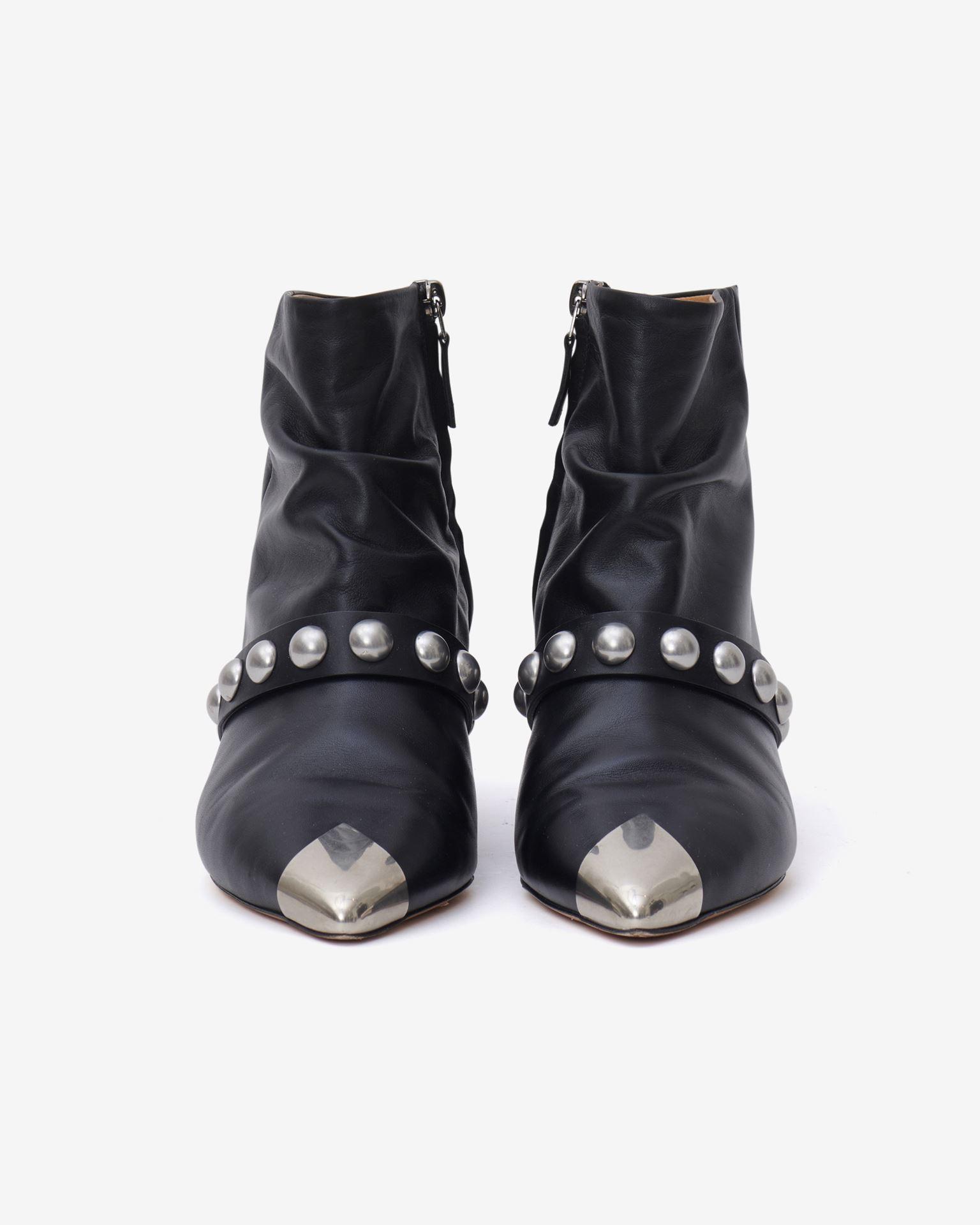 ISABEL MARANT Black Donatee 40 Leather Ankle Boots