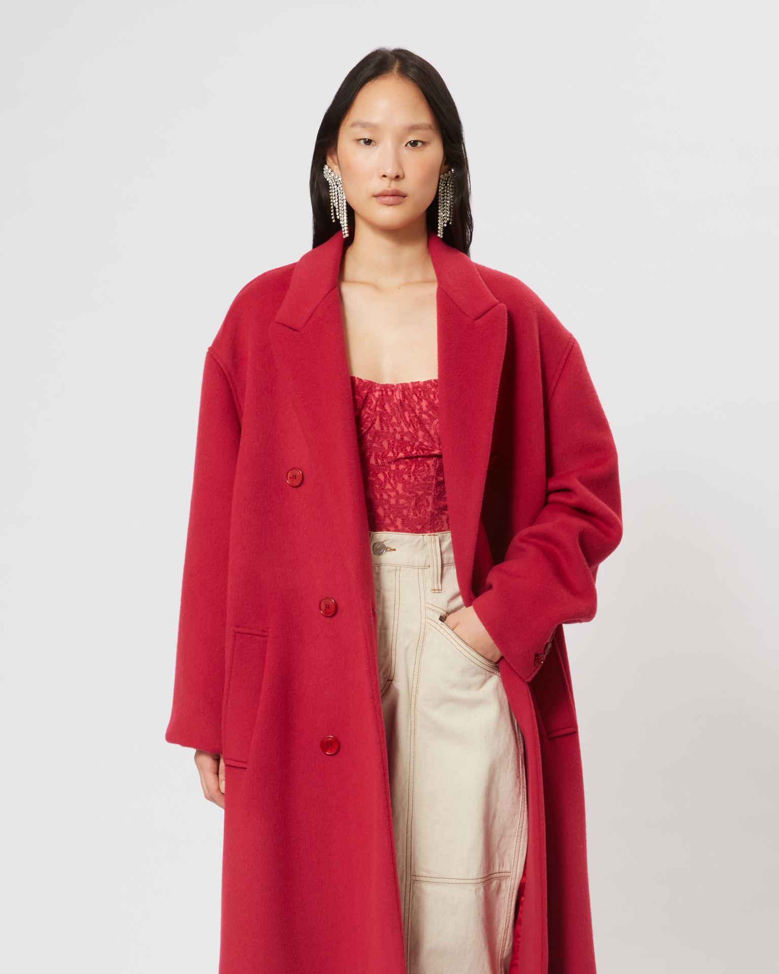 invadere Jakke Tag fat Isabel Marant Theodore Wool Coat in Red | Lyst