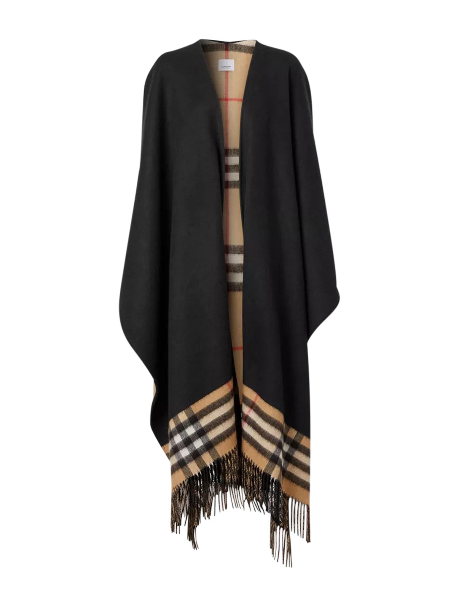 Burberry Cashmere-wool Cape in Black | Lyst