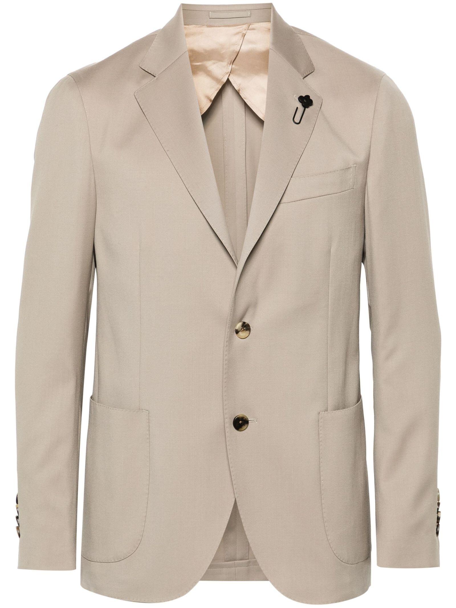 Lardini double-breasted twill blazer - Grey
