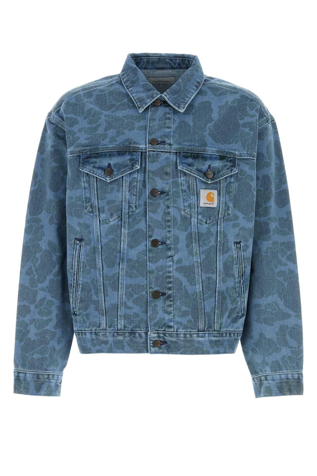 Carhartt Printed Denim Duck Helston Jacket in Blue for Men | Lyst