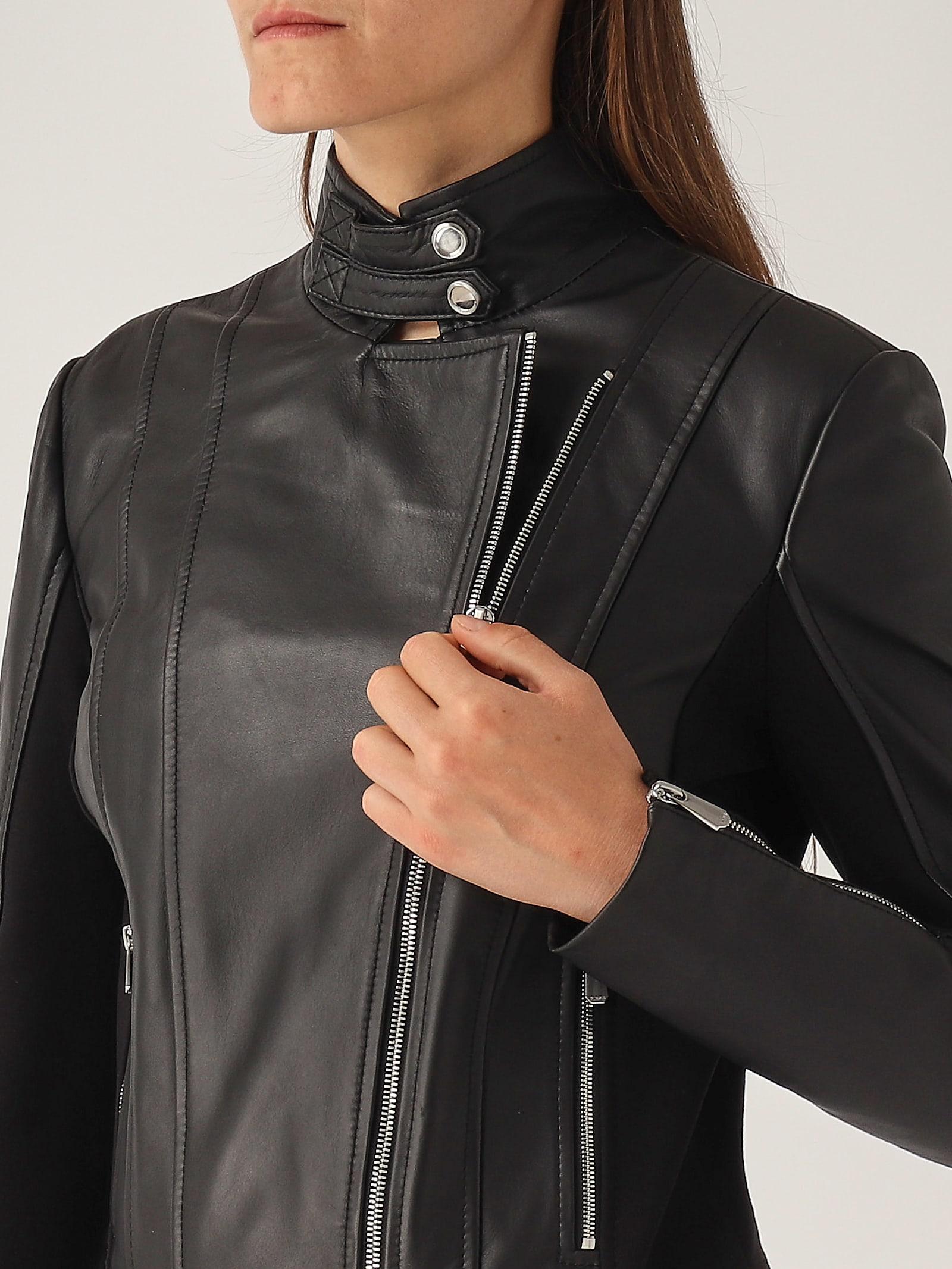 Pinko Sensibile Pinko Giacca Pelle Nera Leather Jacket Pinko
