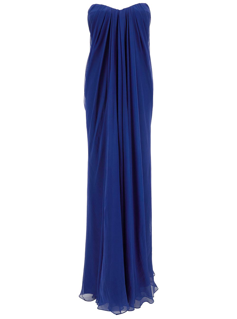 【送料&関税込】Alexander McQueen Blue Long Dress With Round Rent Alexander Mcqueen Orange Dress | By Rotation UK