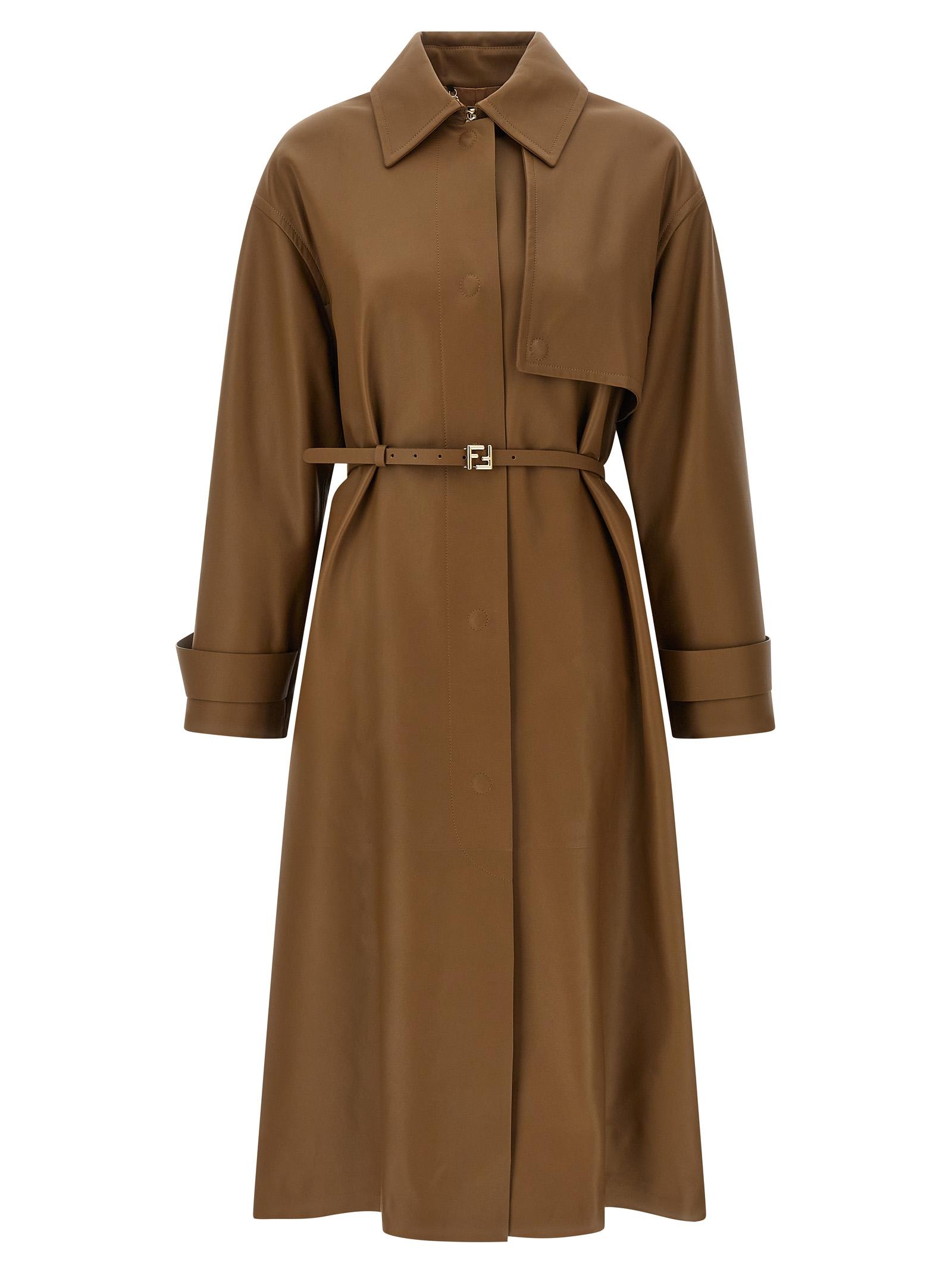 fendi-Brown-Lamb-Leather-Coat-