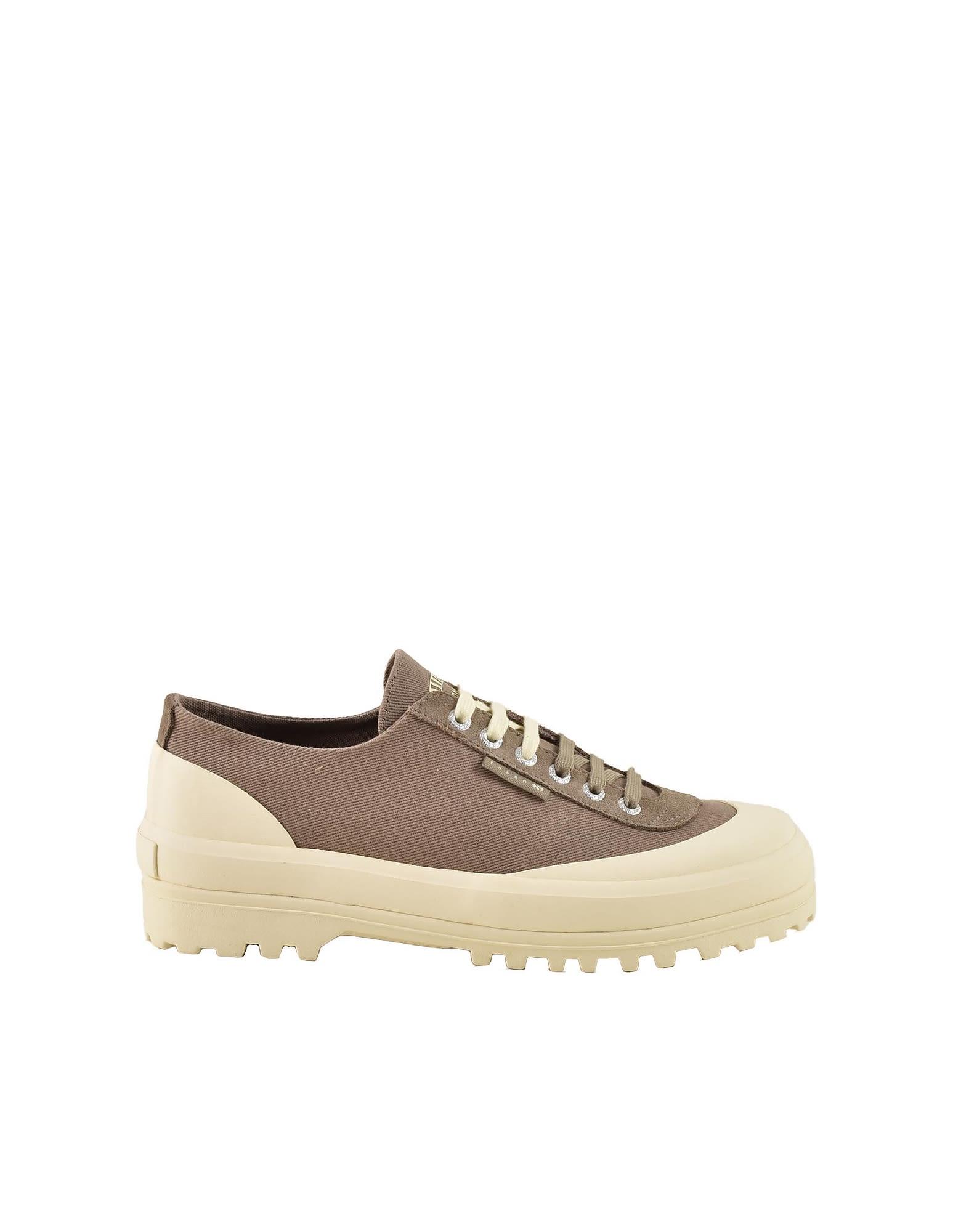 Superga Leather White / Brown Sneakers for Men | Lyst