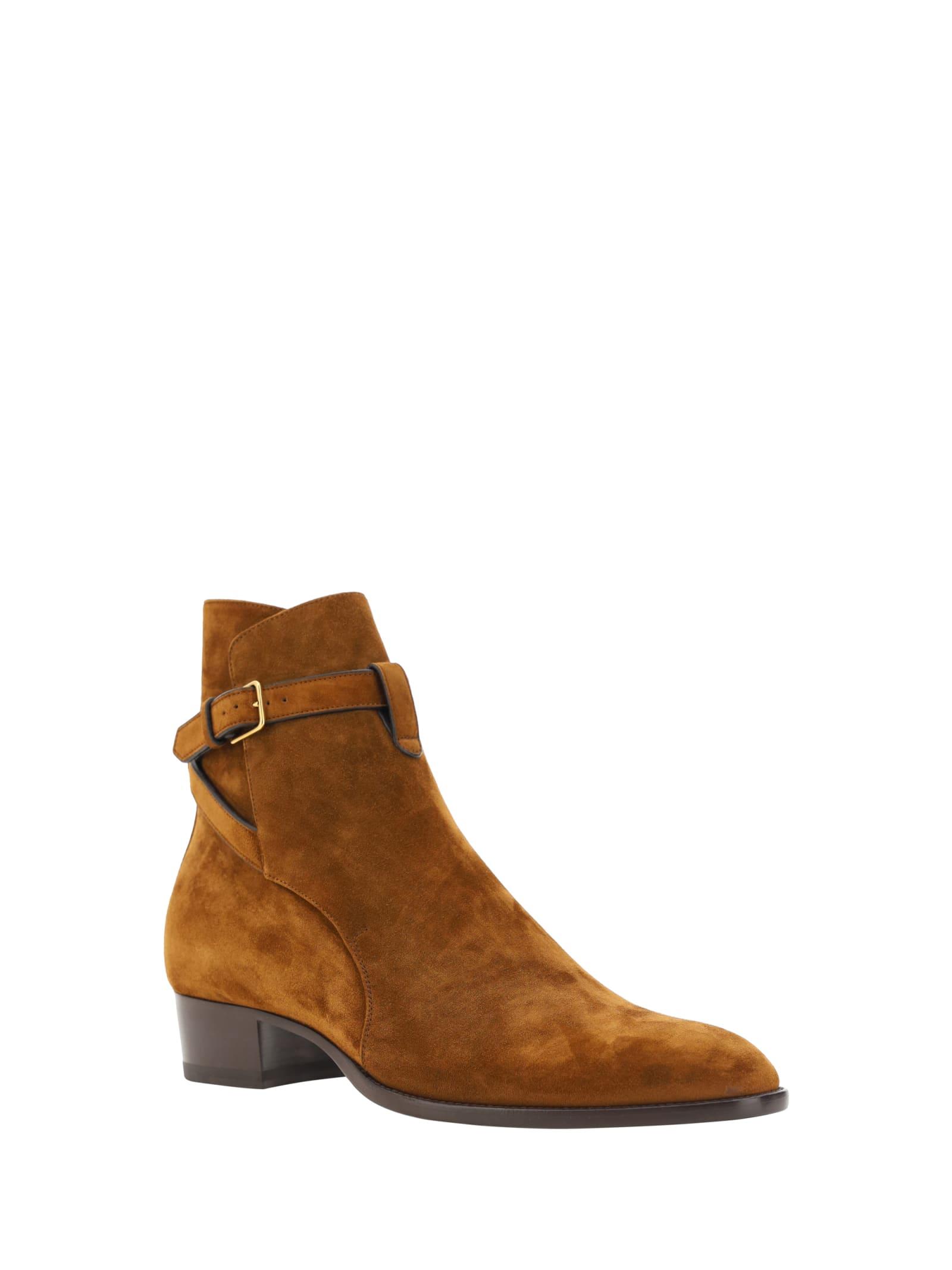 Saint Laurent Wyatt Ankle Boots in Brown for Men | Lyst UK