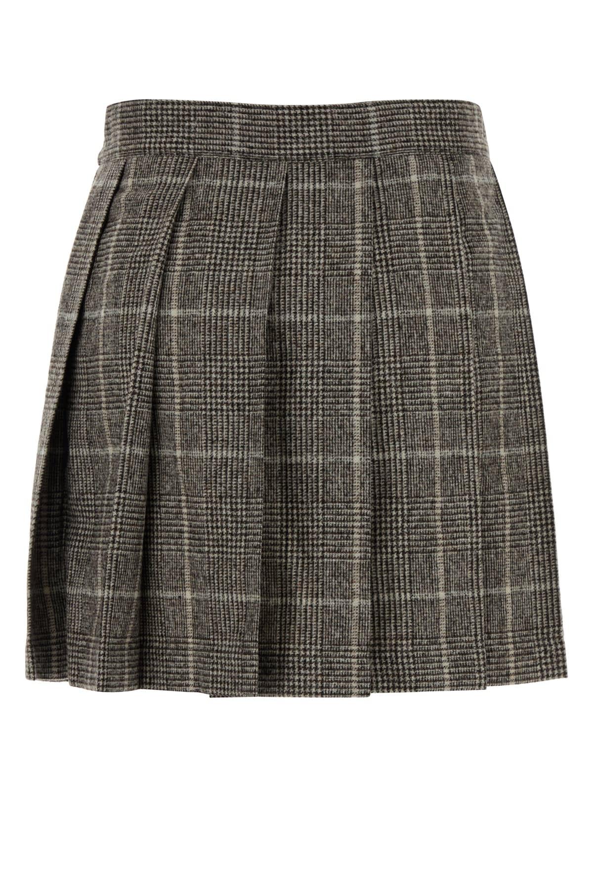 BRUNELLO CUCINELLI スカート【サイズL】【グレー】 Brunello Cucinelli - Gray Pleated Zip Front Skirt