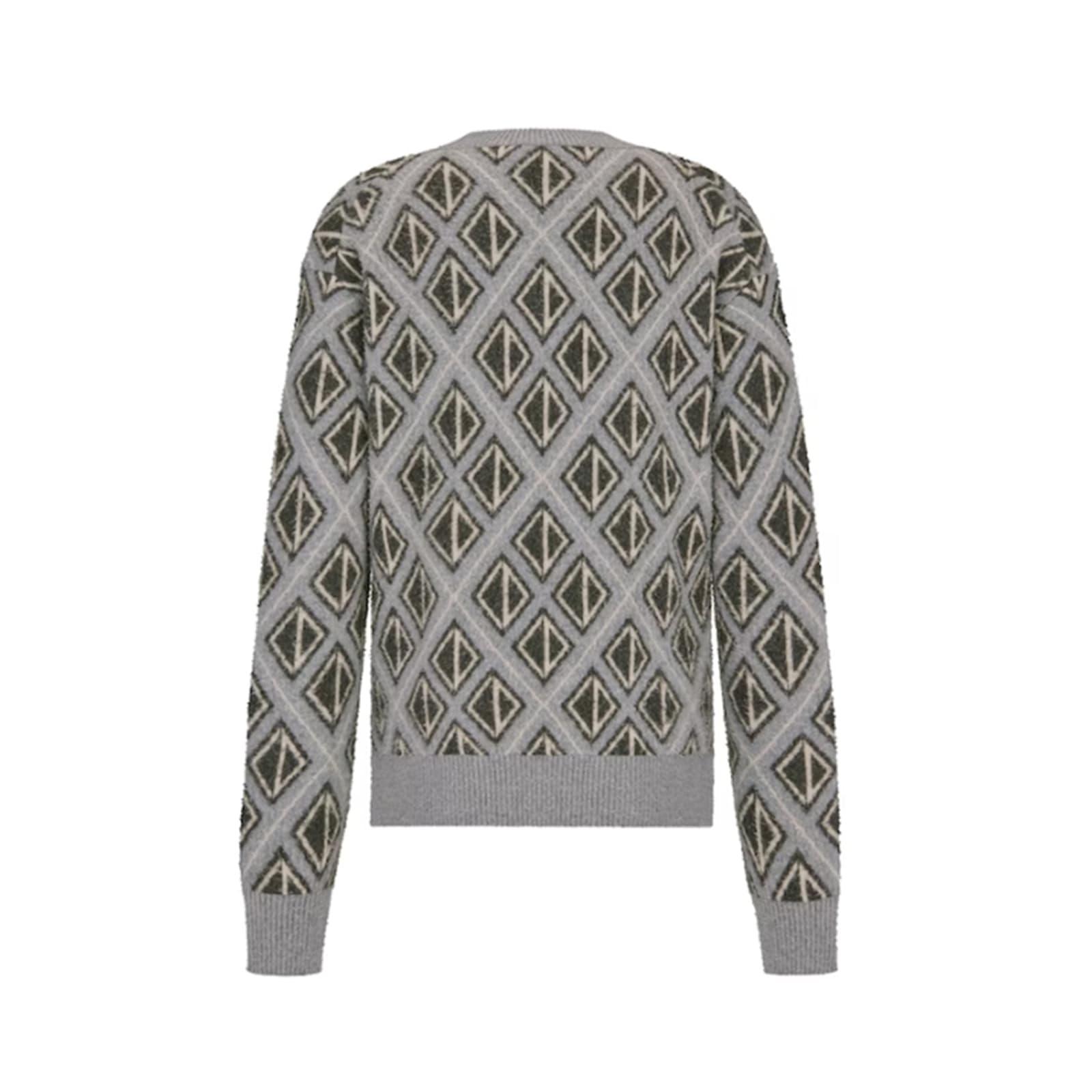 Dior Cd Diamond Motif Wool Sweater in Gray for Men | Lyst