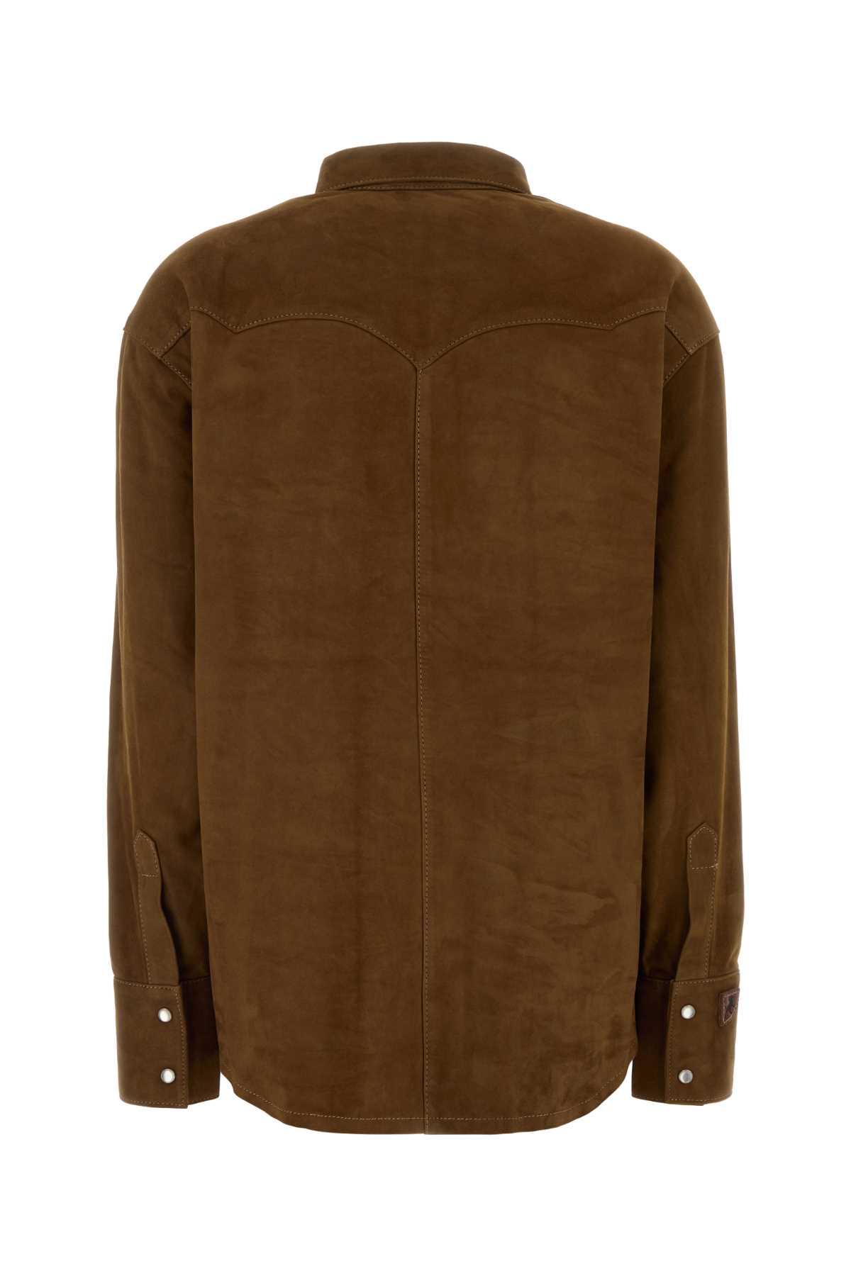 real suede over sized shirt ブラウン Blasón Suede Overshirt brown - CH Carolina Herrera United States