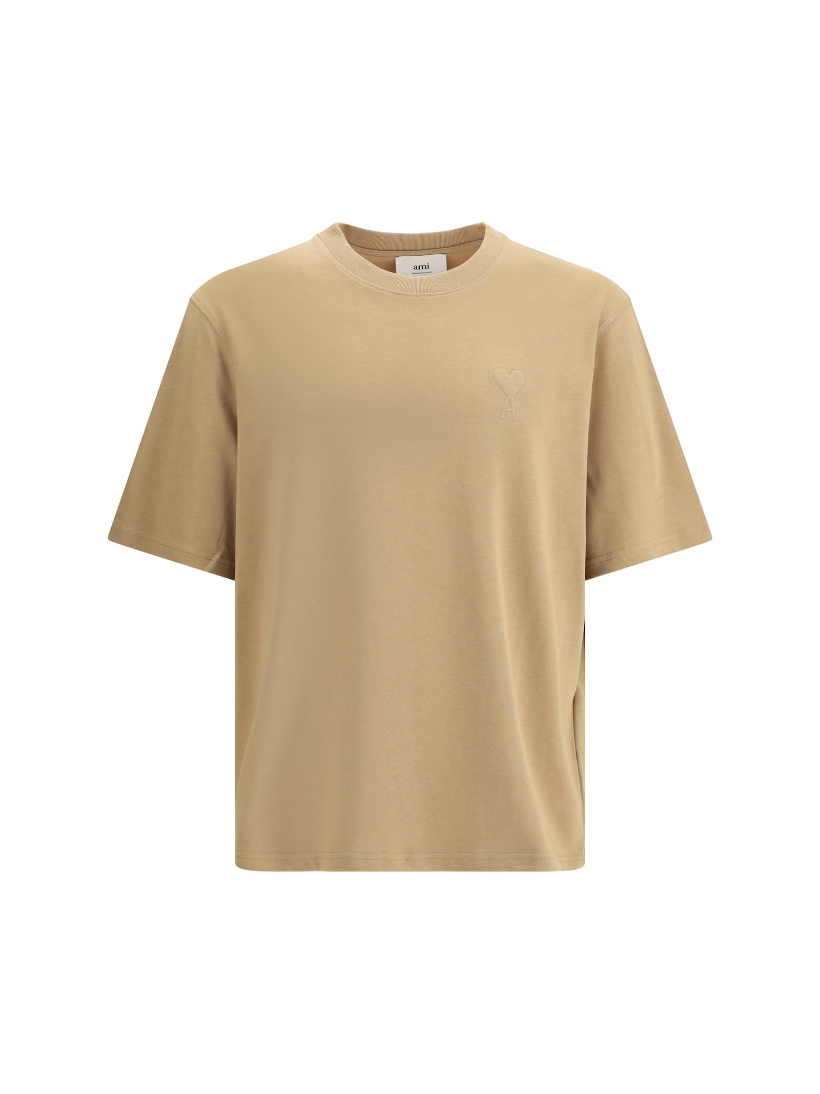 Tシャツ・カットソー AMI PARIS Short-sleeved t-shirts AMI PARIS De Cœur embroidered organic cotton-jersey T-shirt