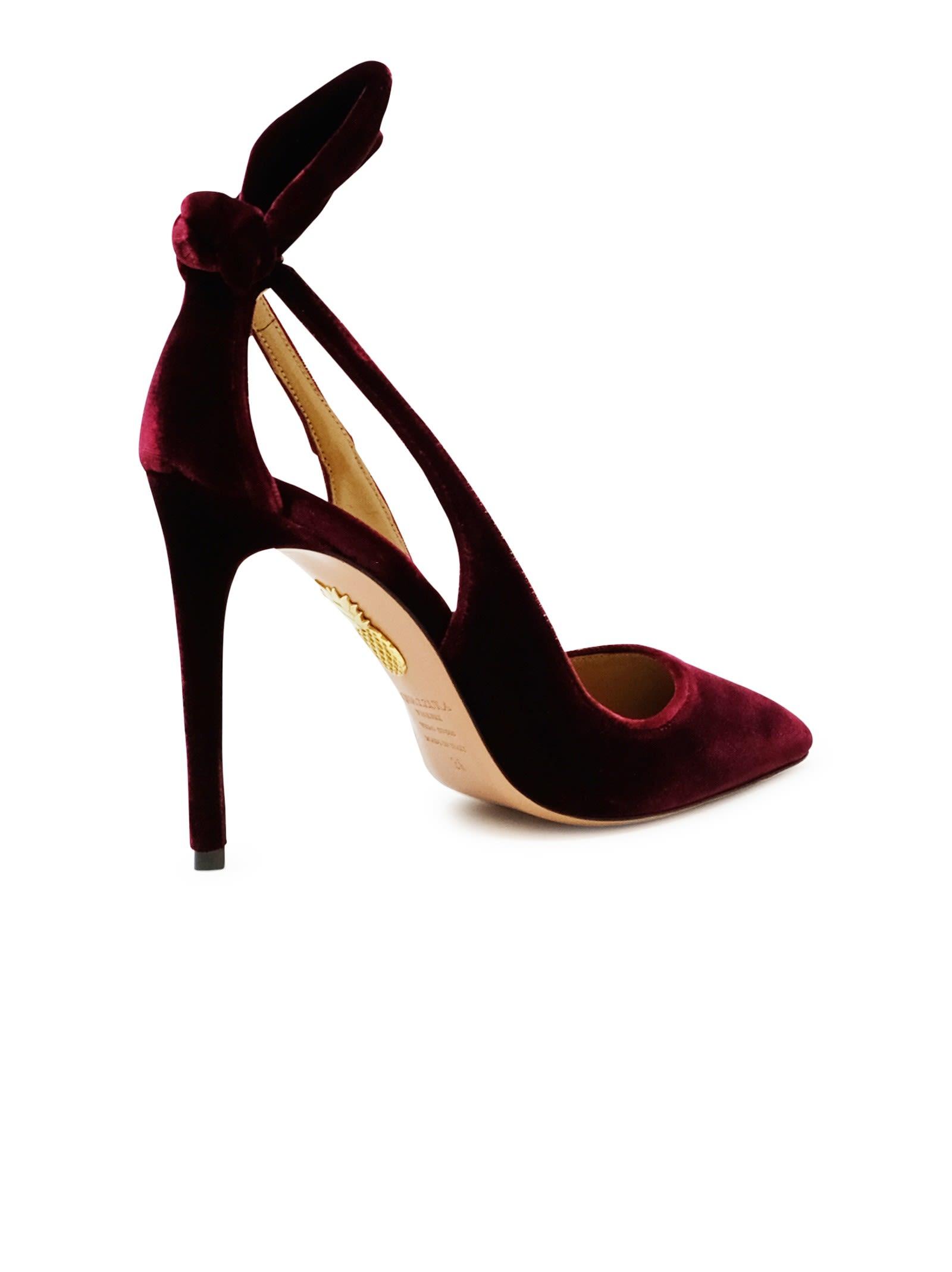 Burgundy velvet cheap pumps